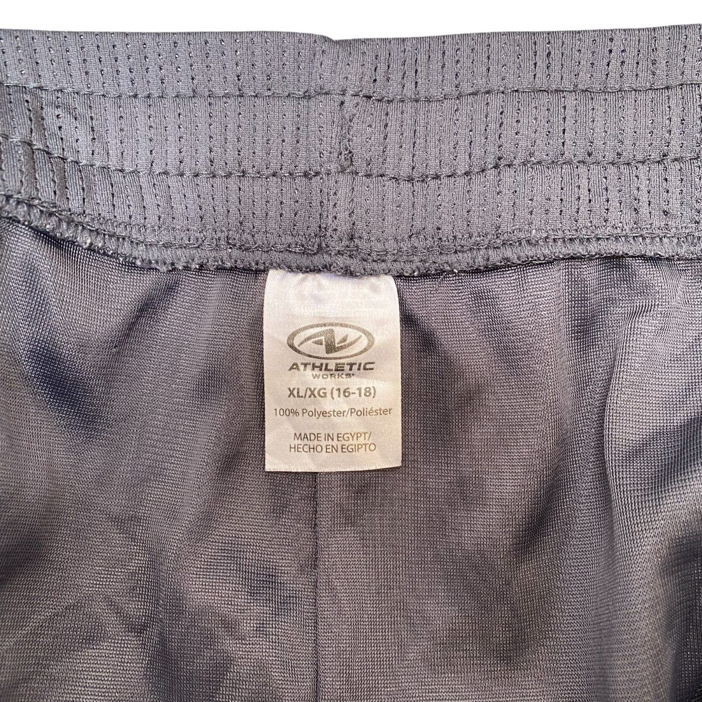 Running Shorts Womens XL Grey Allover Mesh Elastic Waist Drawstring Dolphin Hem