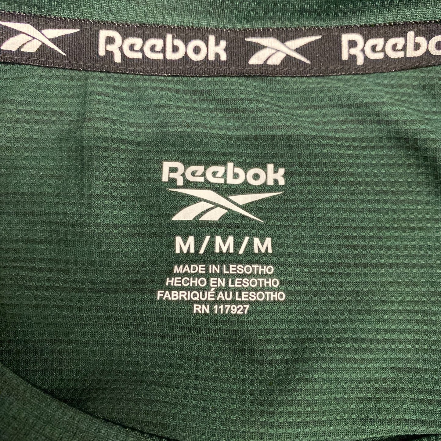 Reebok Activewear T-Shirt Fits as Mens Medium Green Short Sleeve Crew Neck