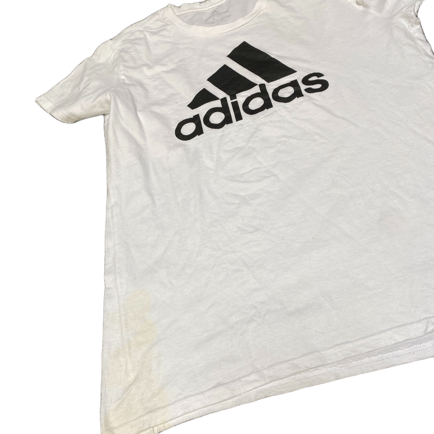 Adidas Amplifier T-Shirt Womens Medium White Graphic Logo Crew Neck Pullover Tee