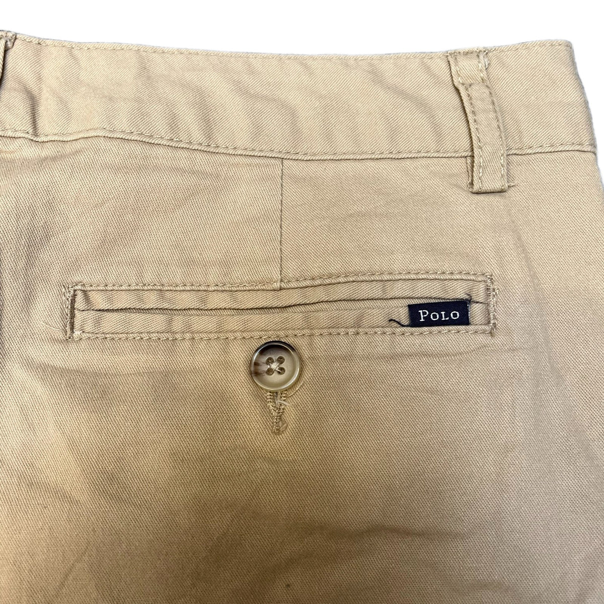 Polo Ralph Lauren Chino Shorts Fits as Womens Small 30" Waist Khaki Flat Front