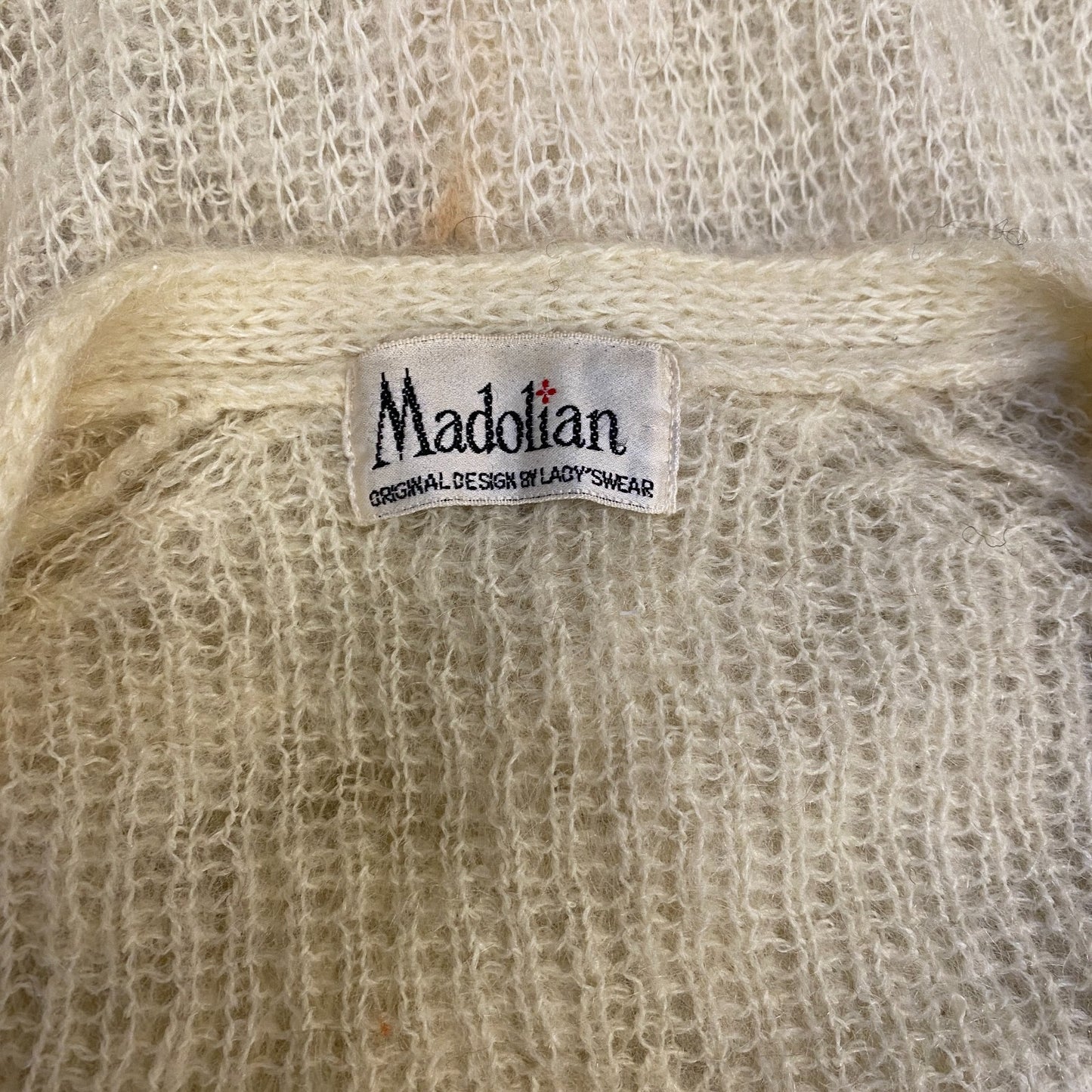 Madolian Cardigan Jumper Womens Small Ivory Long Sleeve Deep V Neck Button Front