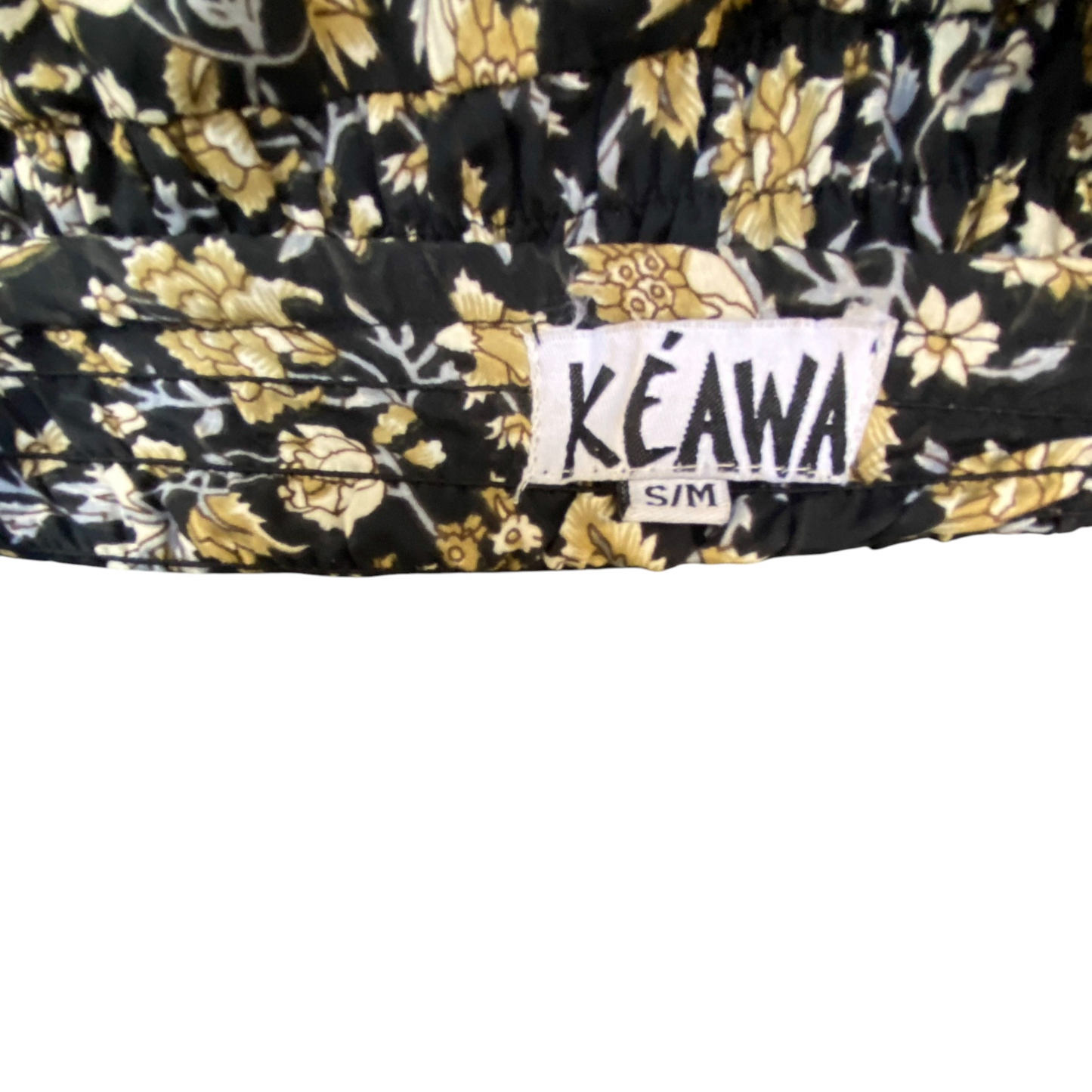 Keawa Maxi Dress Womens S Black Gold Floral V-Neck Spaghetti Straps Pullover