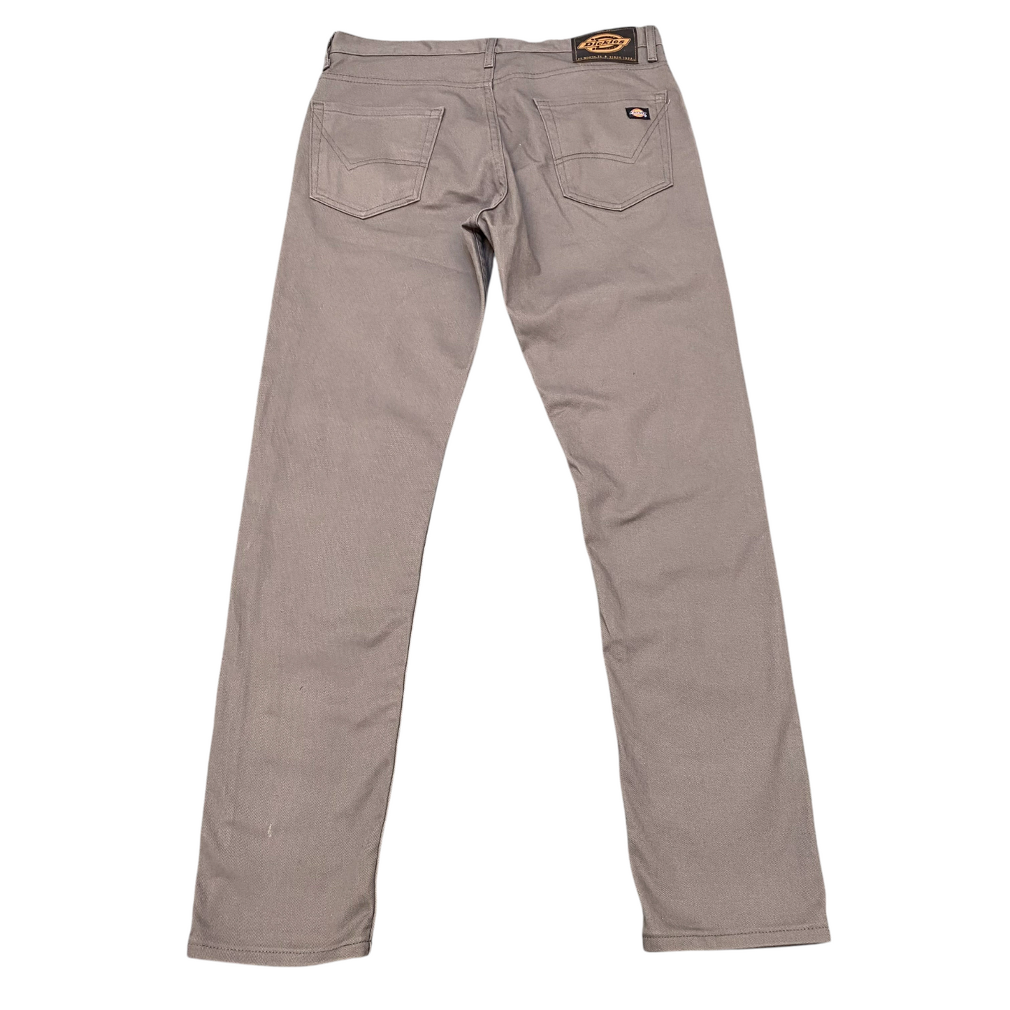 Dickies Trousers Mens XL Grey Pockets Slim Straight Fit Flat Front Outdoor Chino