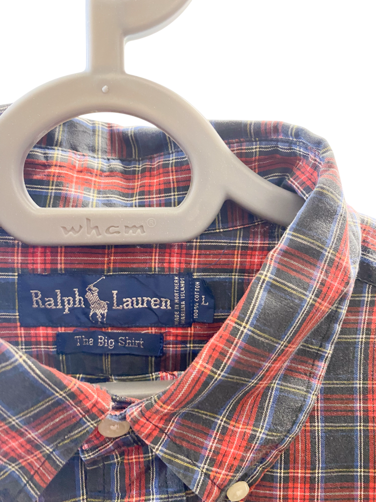 Ralph Lauren Shirt Mens Large Red Plaid Long Sleeve Small Green Polo Pony Logo