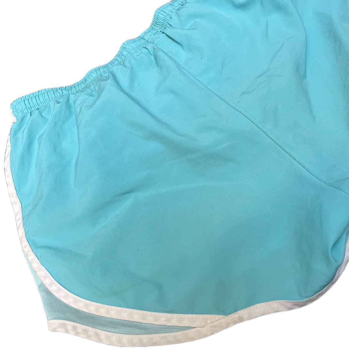 Nike Dri-FIT Tempo Running Shorts Womens Small 28" Waist Teal Blue Dolphin Hem