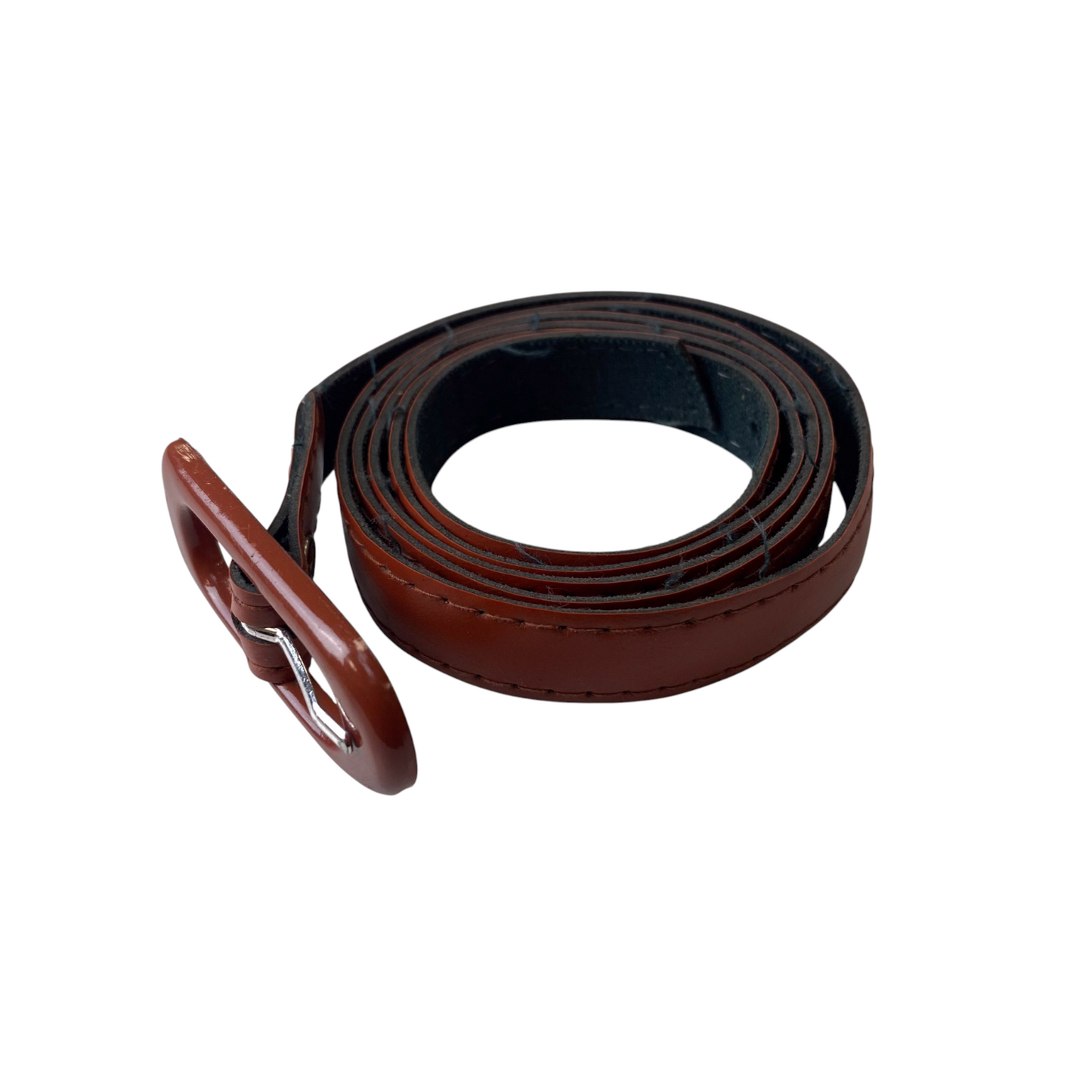 Womes Casual Waist Belt Mens Brown Leather Adjustable Pin Buckle Size 44 in