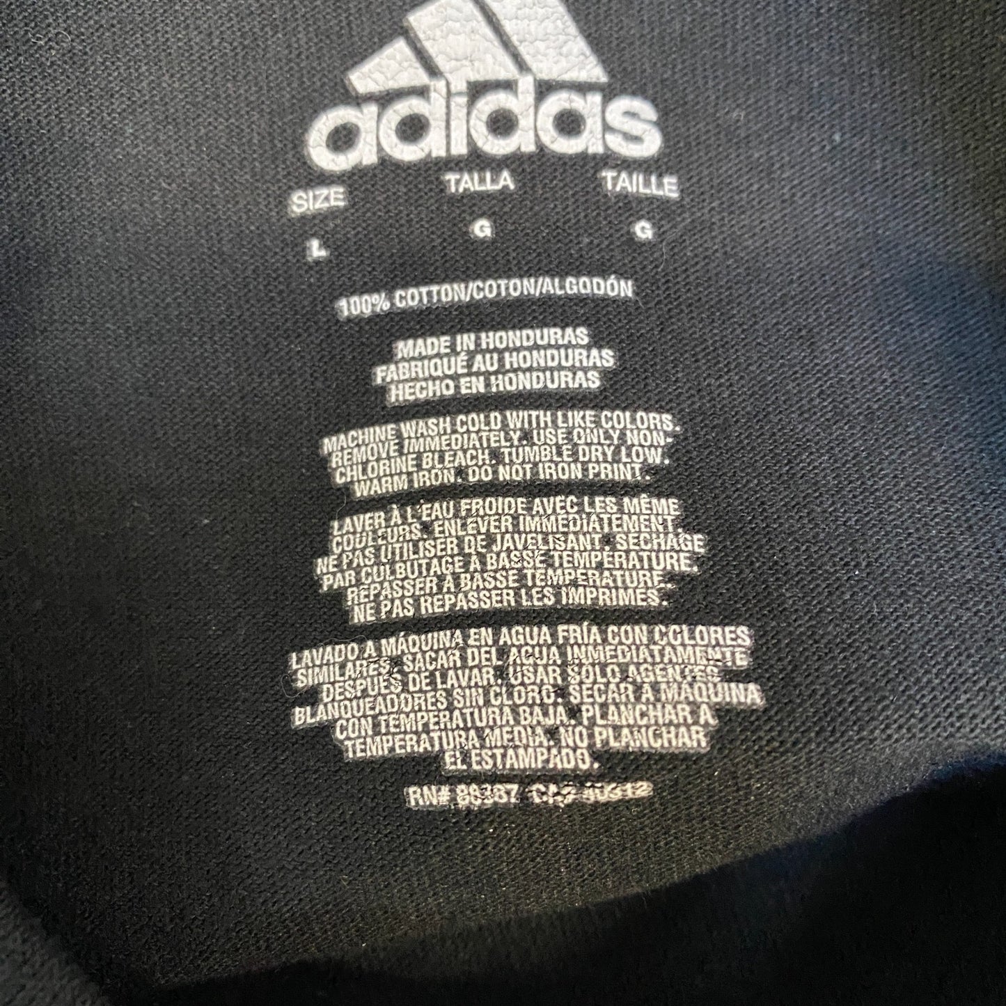 Adidas T-Shirt Womens L Black Regular Fit Oversized Short Sleeve Crew Neck Tee