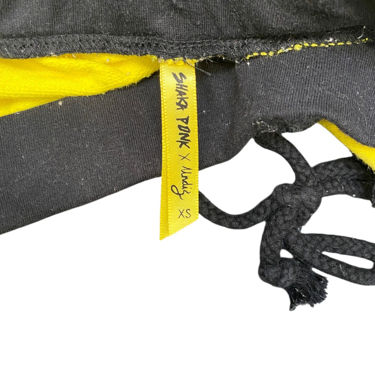 Running Sprinter Shorts Womens XS 26" Waist Yellow Black Gym Workout Drawstring