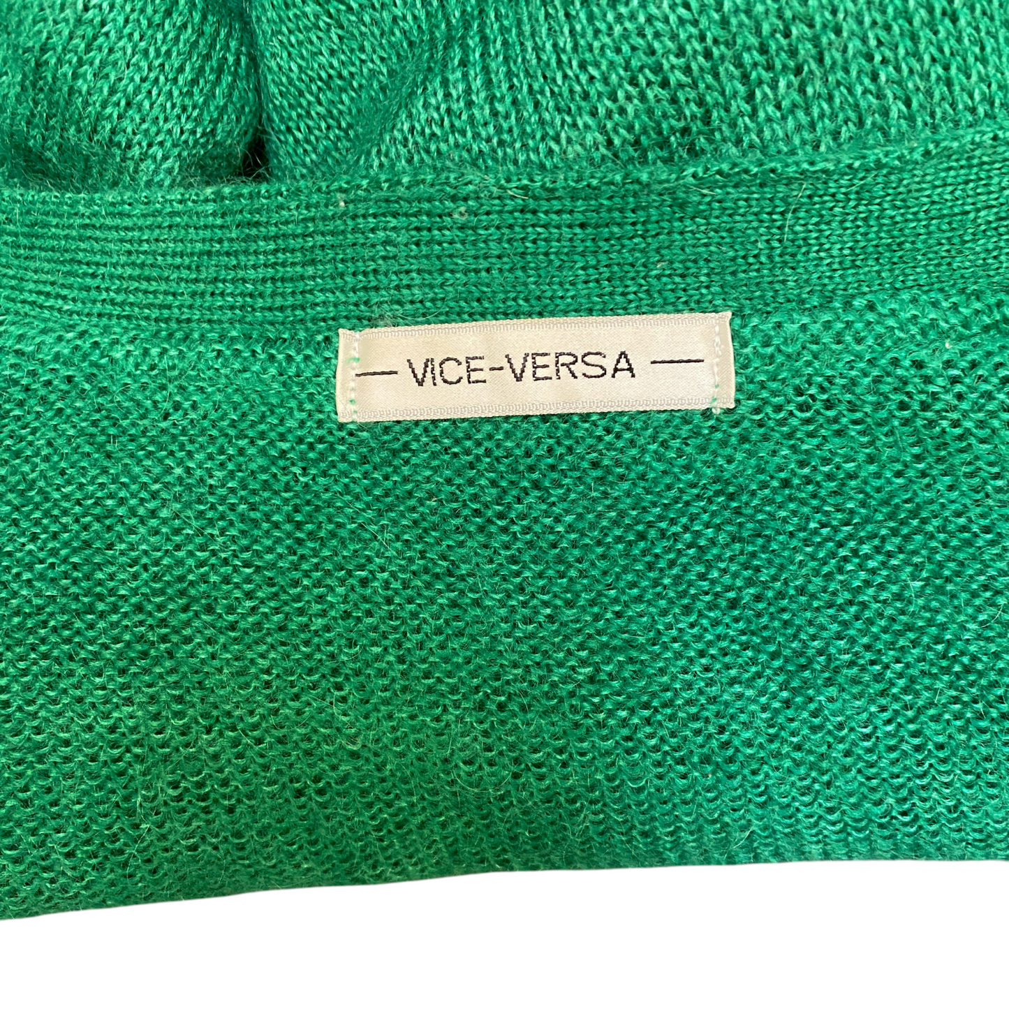 Vice Versa Cardigan Jumper Women Large Green Tight Knit Soft V Neck Button Front