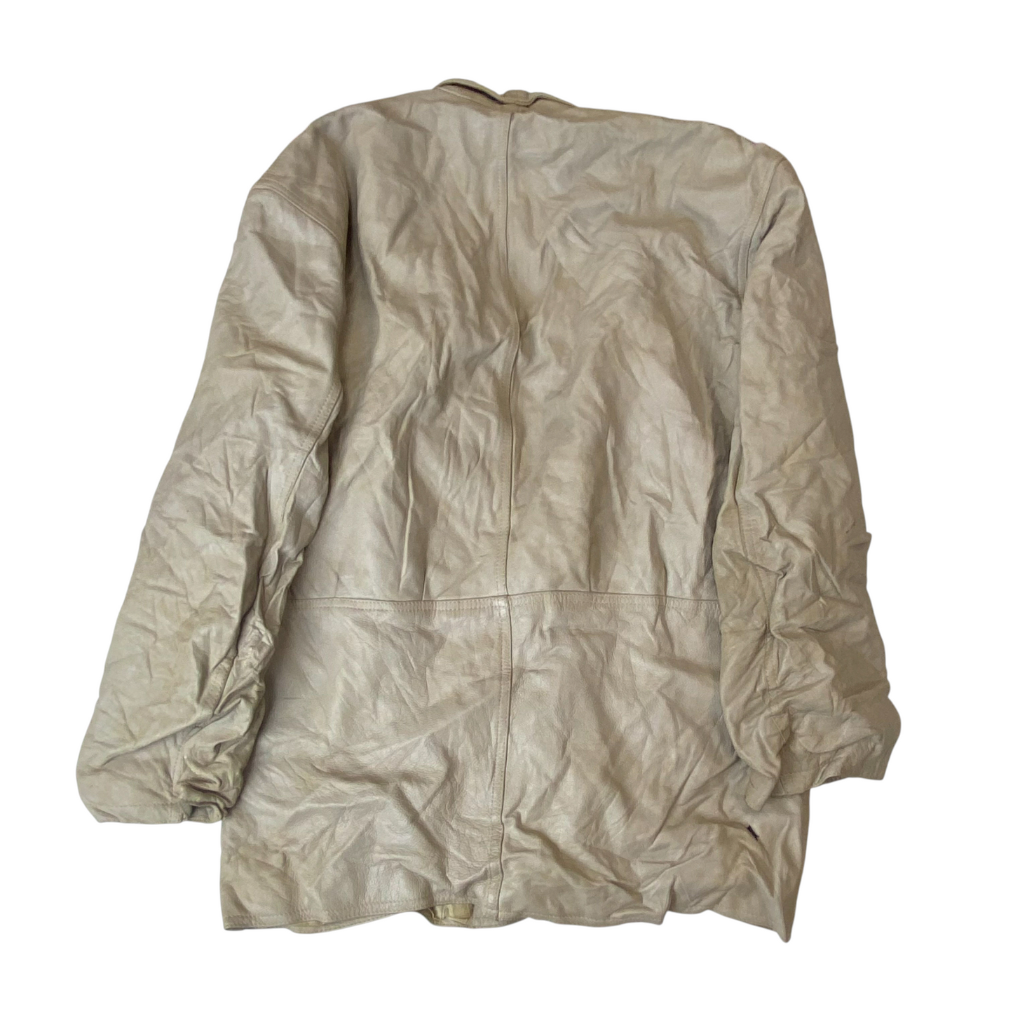 Blazer Jacket Mens Medium Grey Genuine Leather Single Breasted Notch Lapel