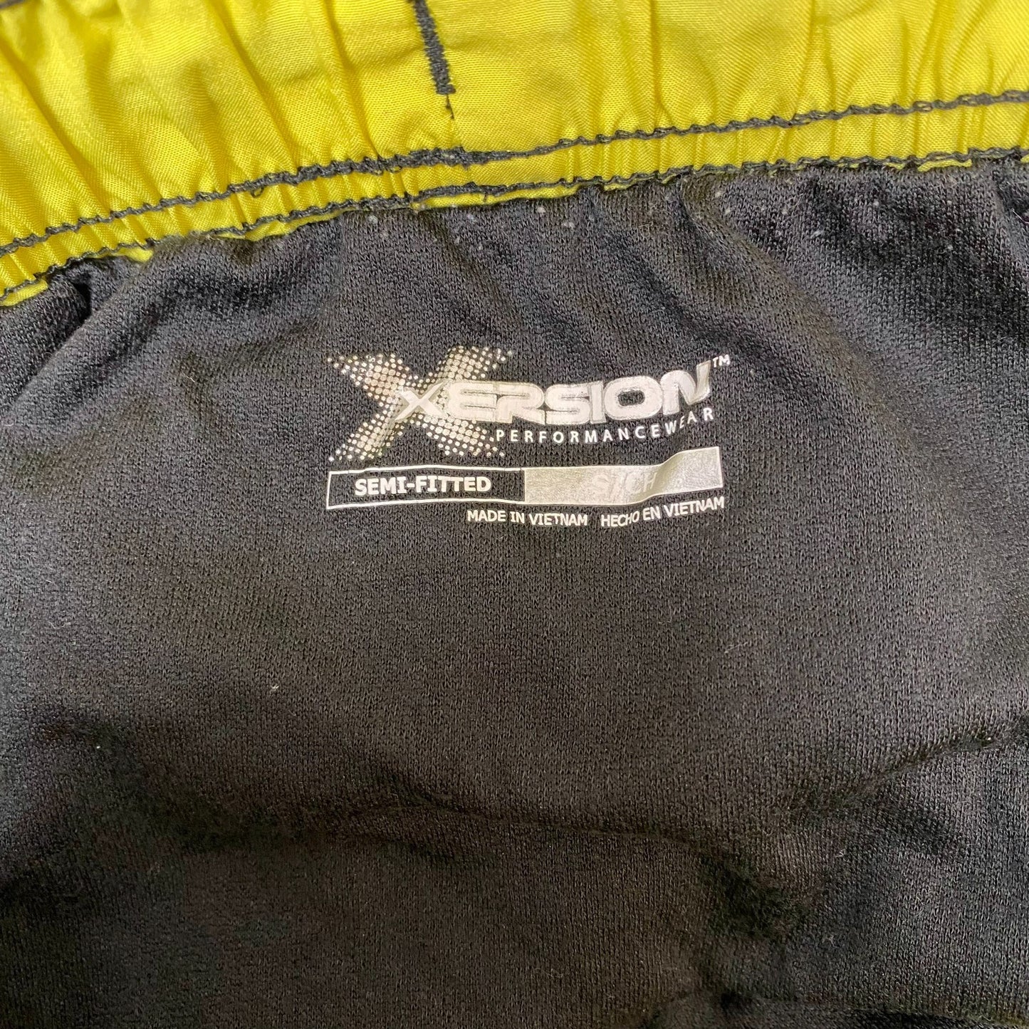 Xersion Sprinter Shorts Womens S Black Yellow Running Semi-Fitted Elastic Waist