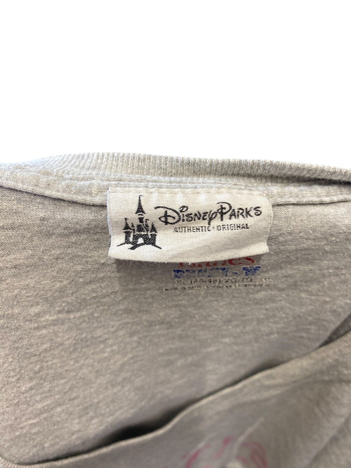Hanes T-Shirt Men's Medium (46-48) Grey Disney Parks Authentic Trendy Pullover