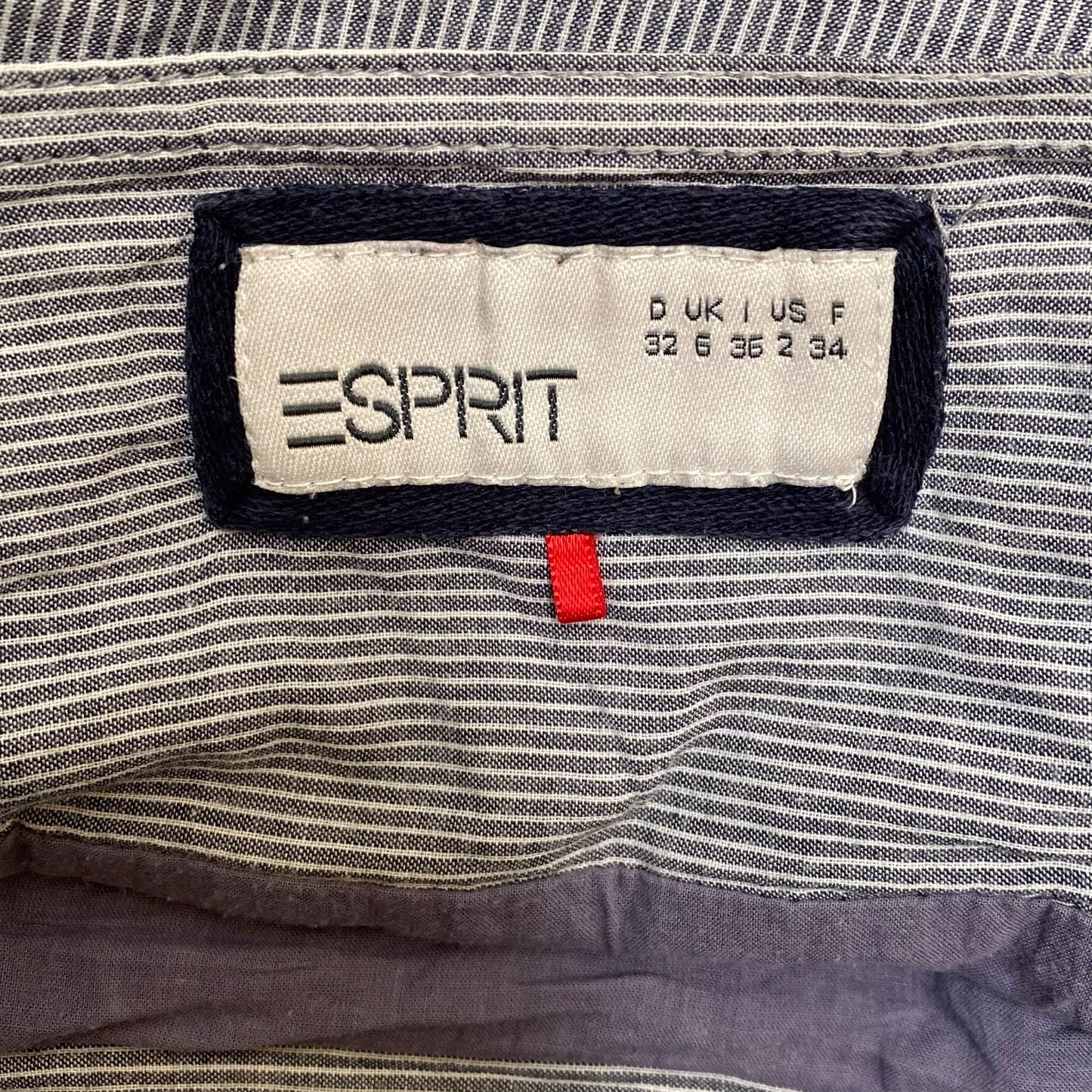 Esprint A Line Skirt Women's L Blue Striped Flap Pockets Elastic Waist Pull On