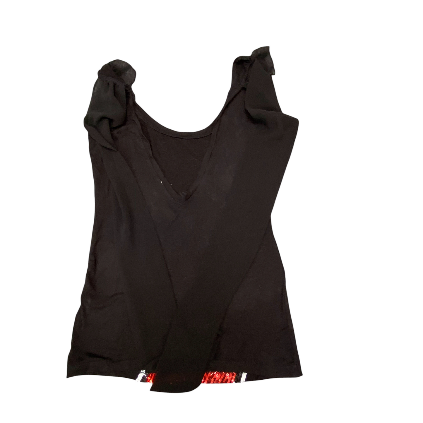 Blouse Top Womens S Black Swee Pea Popeye Sequins Sleeveless Pullover Outdoor