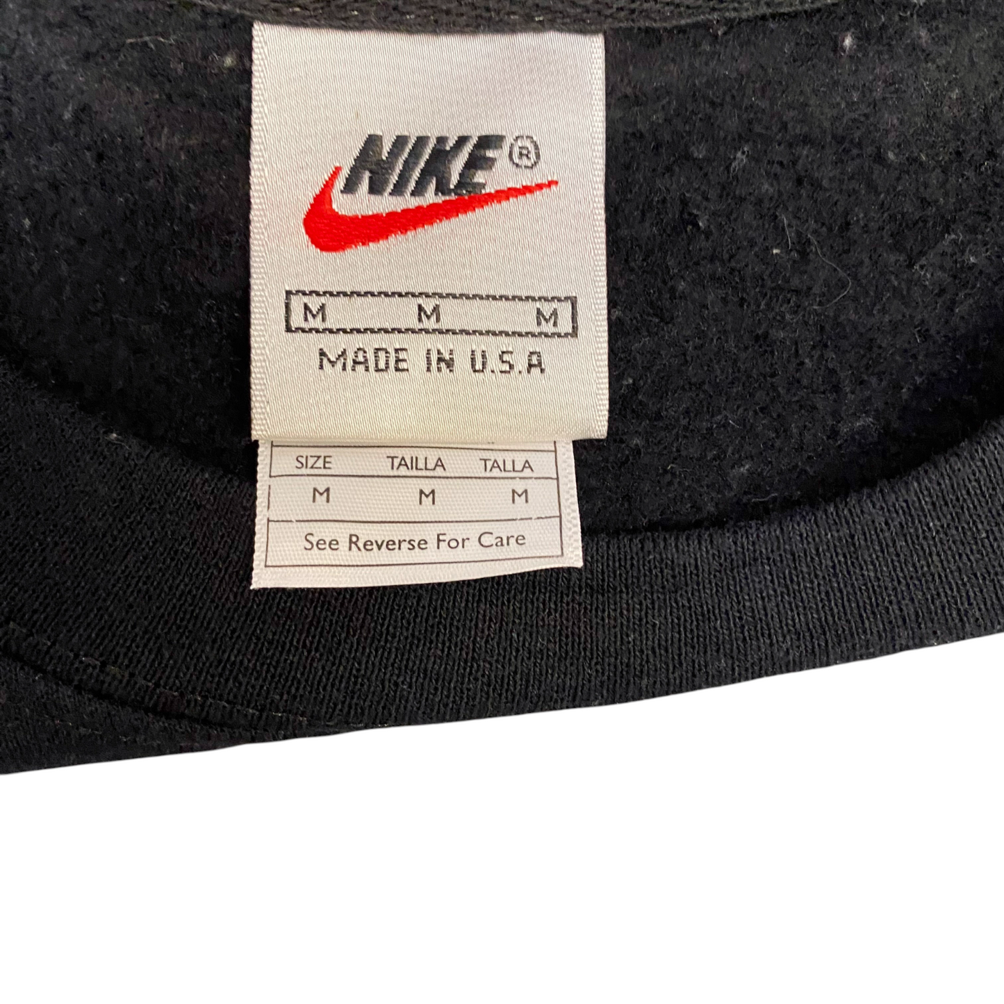 Nike Reworked Sweatshirt Mens M Blue Black Embroidered Spellout Logo Vintage Y2K