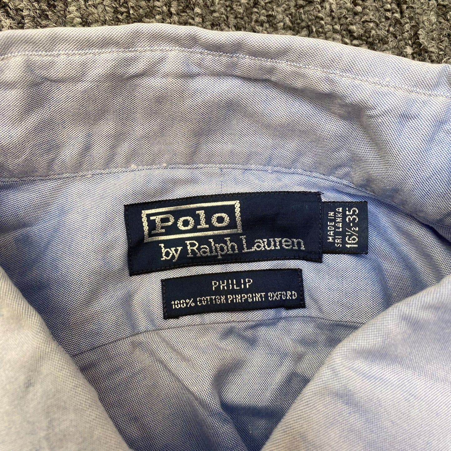 Ralph Lauren Formal Shirt Mens Large Blue Philip Pinpoint Oxford Button Down