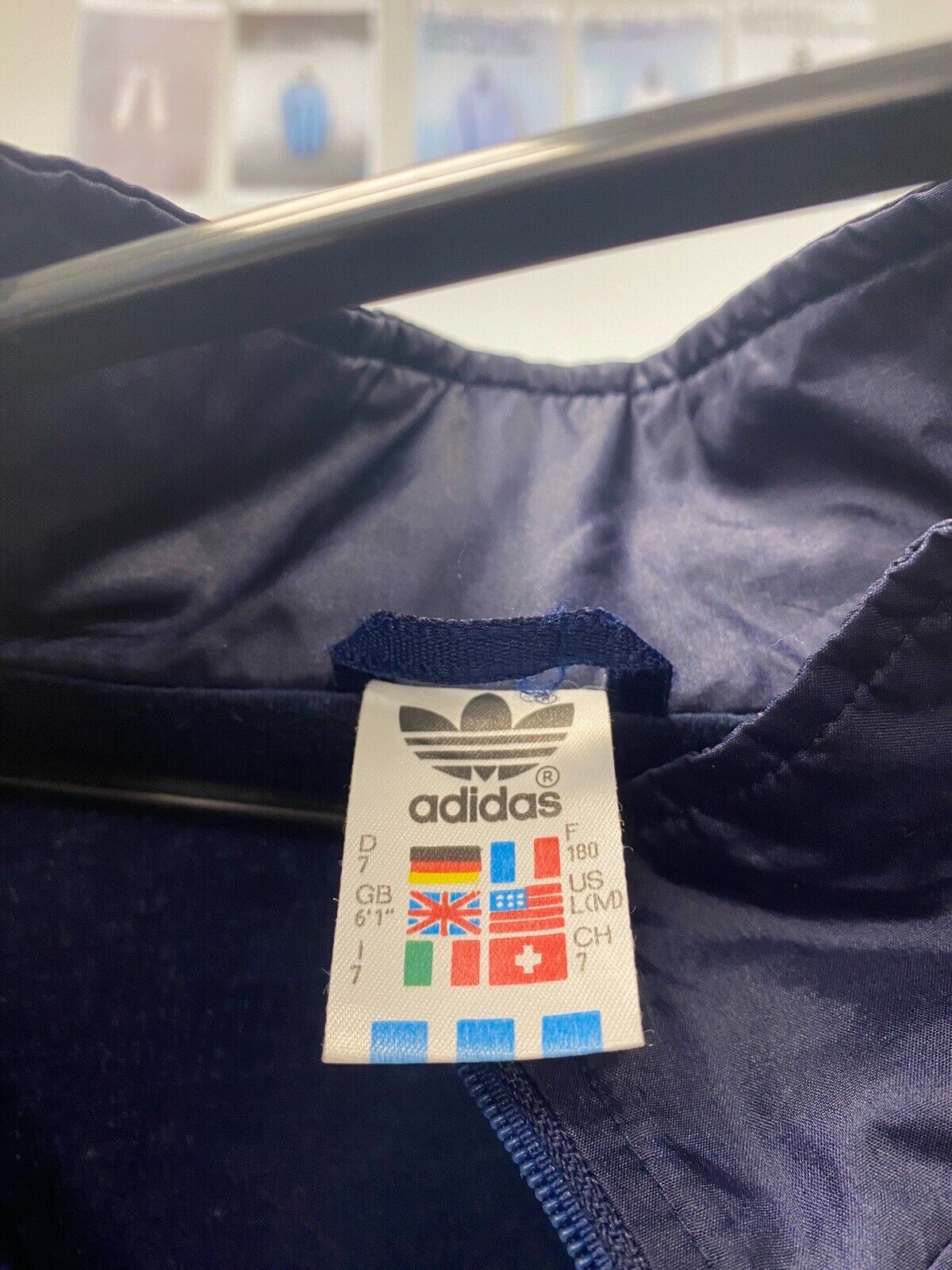 Adidas Lightweight Zip Up Jacket Navy Multicoloured Mens XL