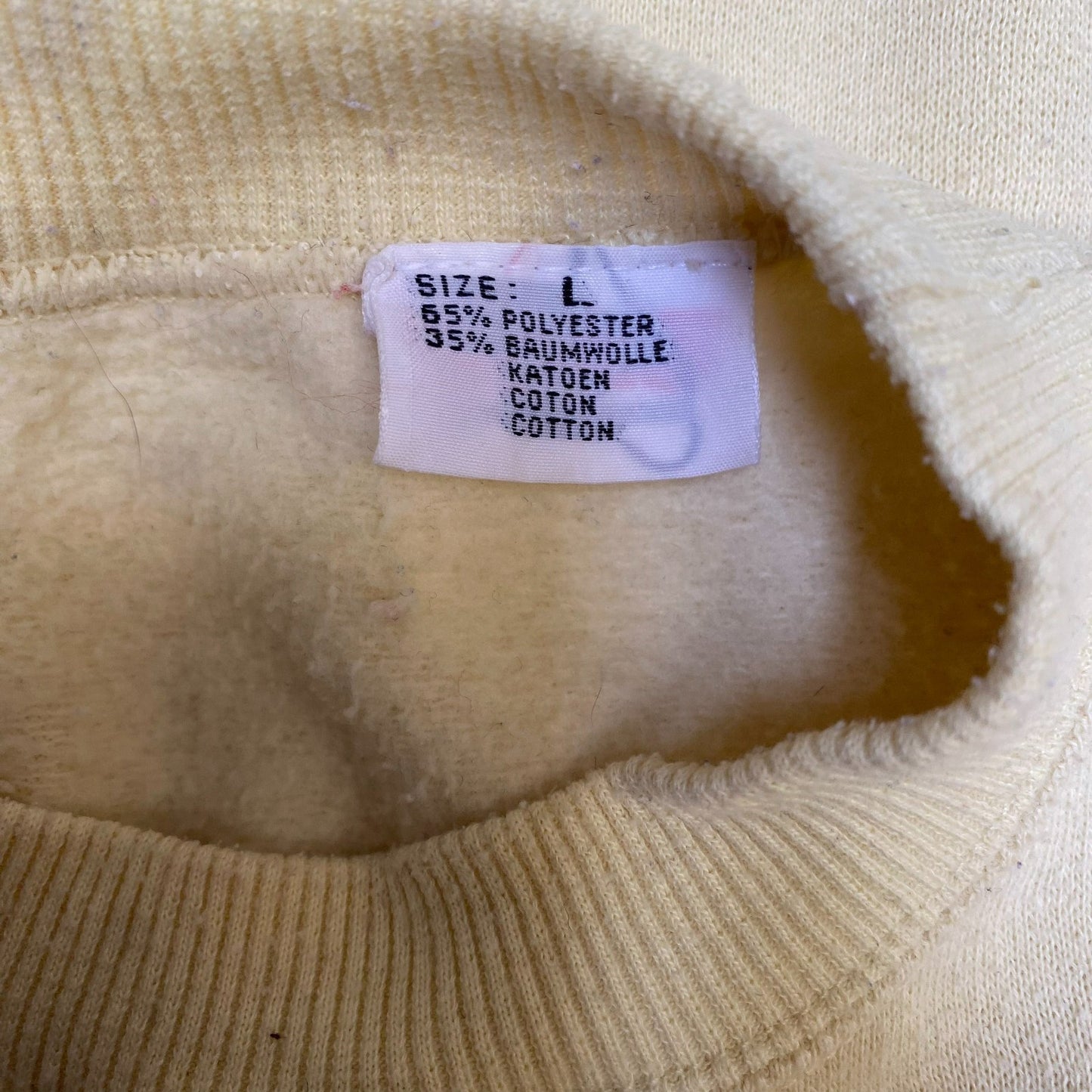 Professional Basic Activewear Sweatshirt Womens Large Yellow Graphic Crew Neck