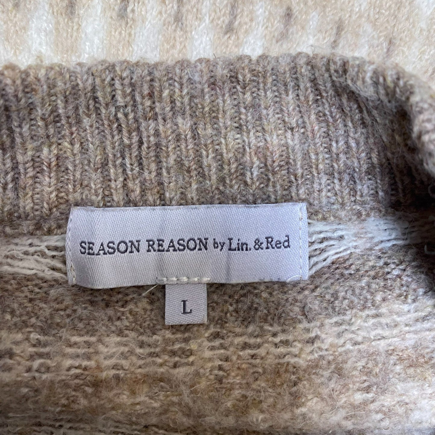 Season Reason by Lin & Red Jumper Womens Large Cream Isle Nordic Warm Winter