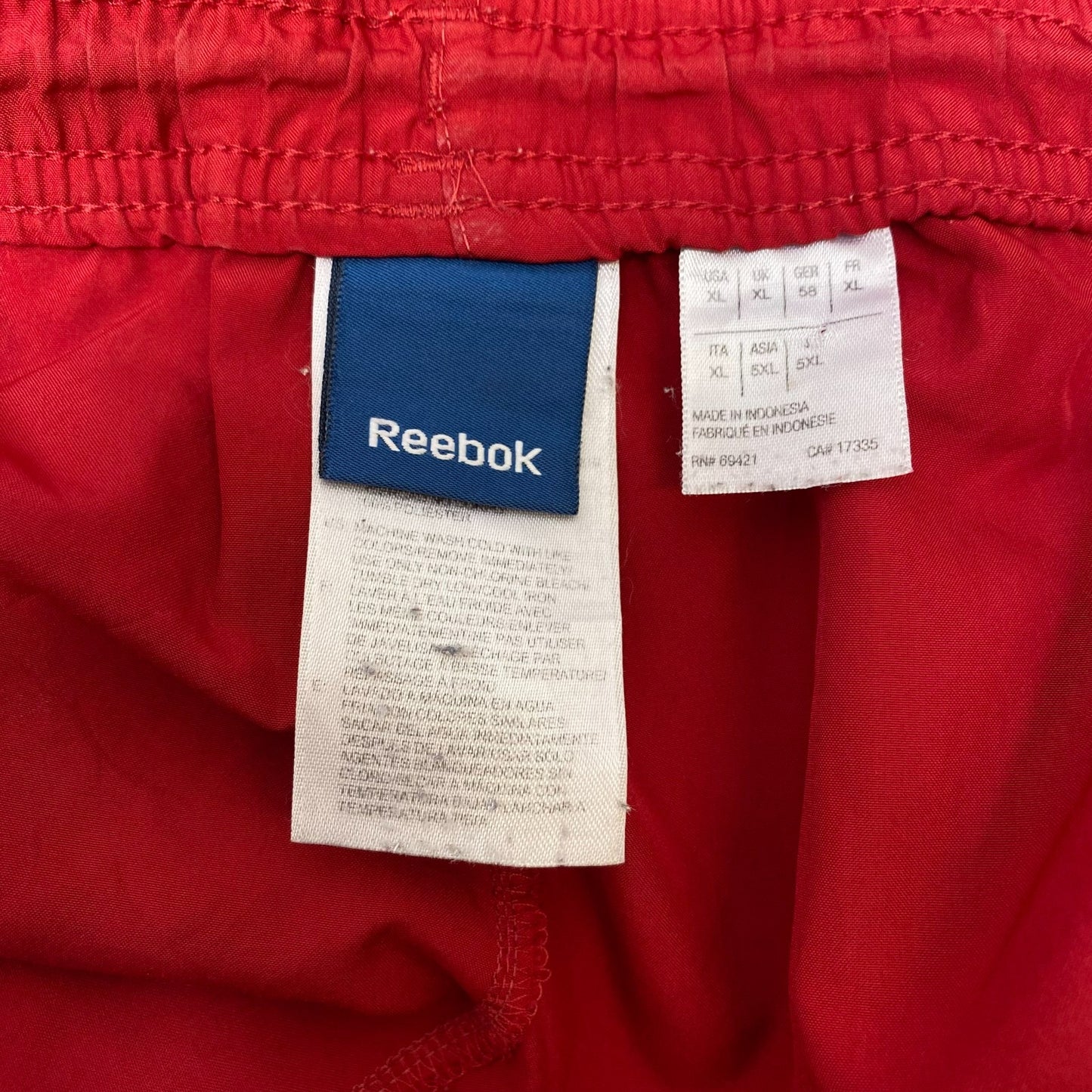 Reebok Swim Boardshort Mens XL Red Athletic Fit Stretch Elastic Waist Drawstring