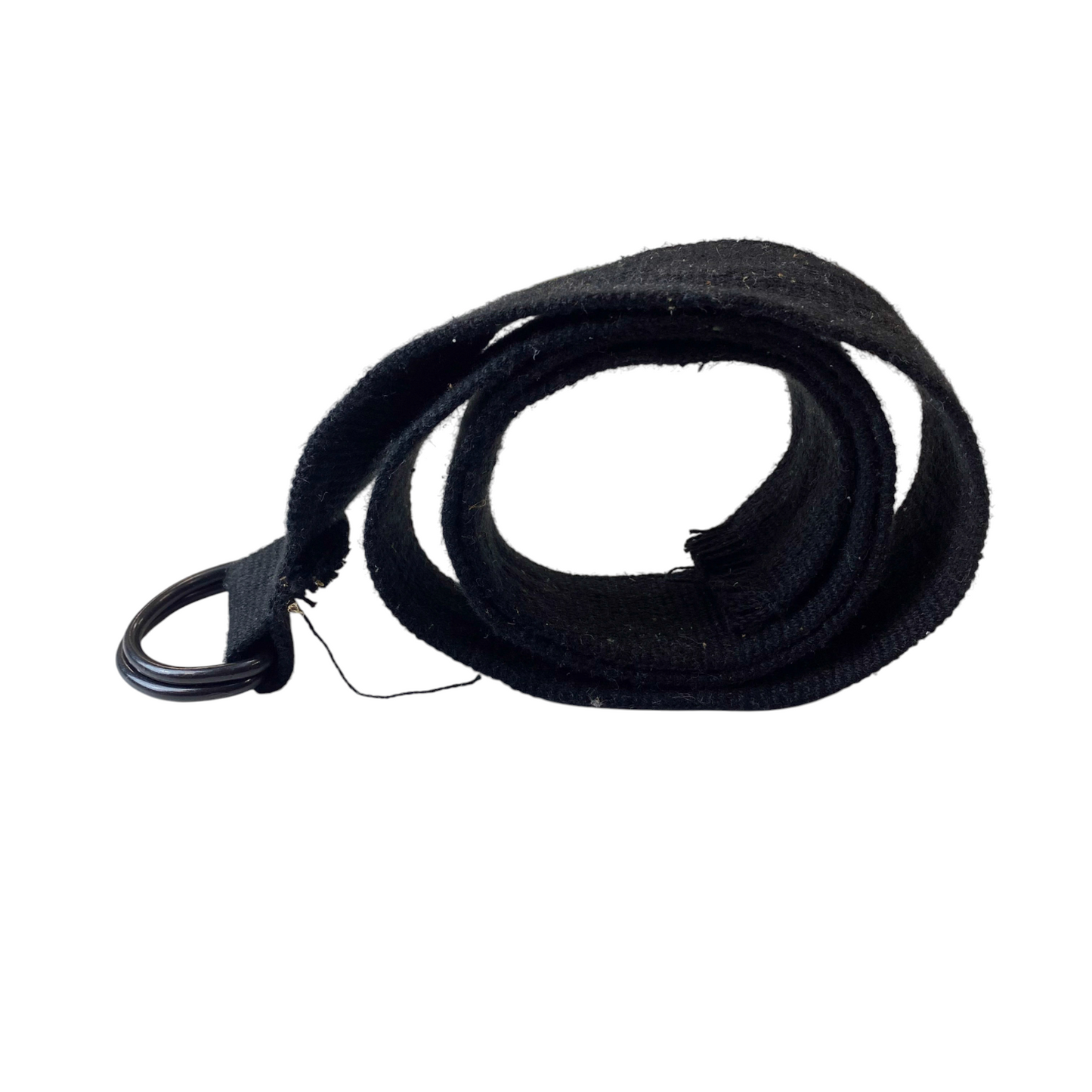 Mens Military Style Web Belt Black Canvas Casual Double D-ring Buckle Size 41 in