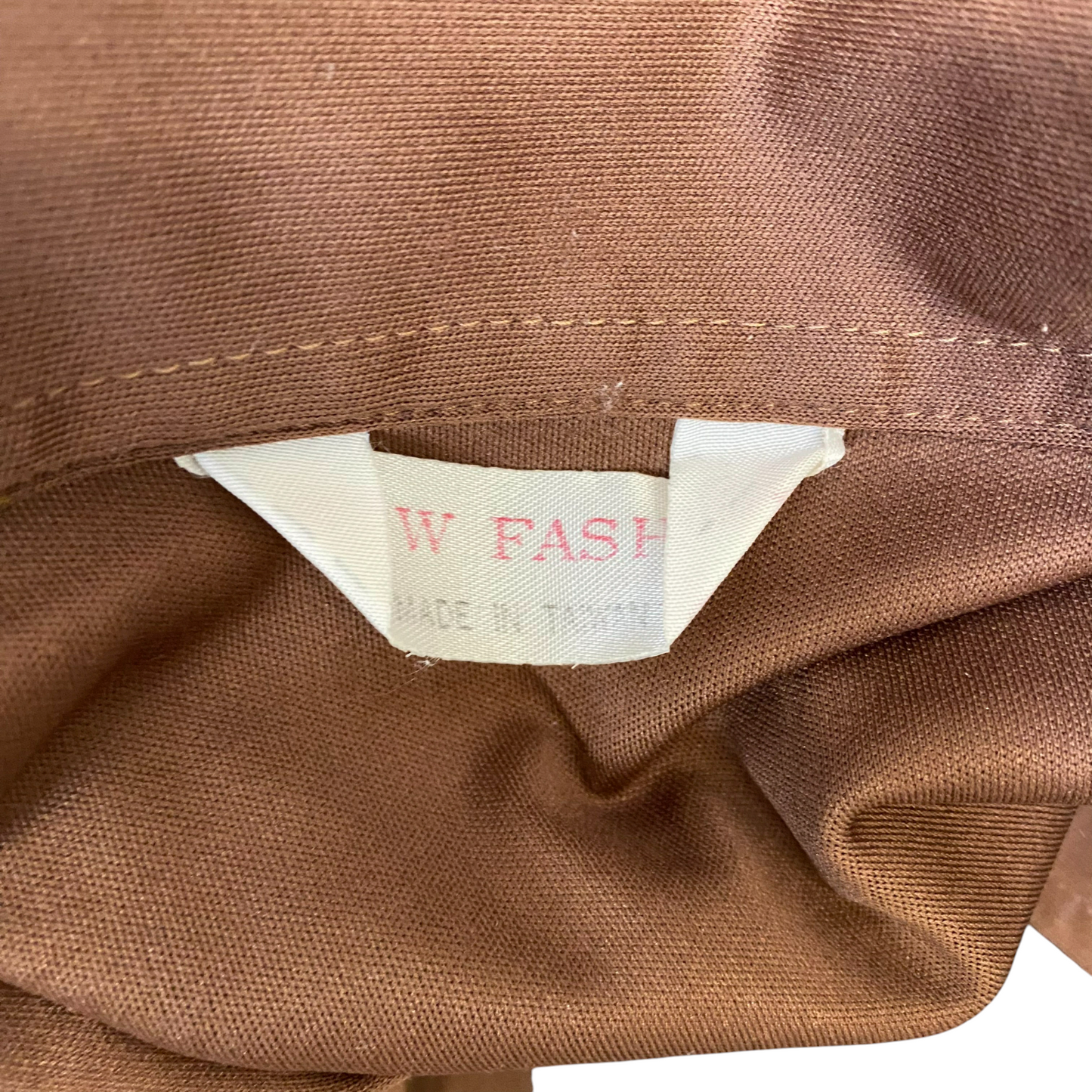 Shirt Top Womens S Brown Satin Pintuck Detail Long Sleeve Collared Button Down