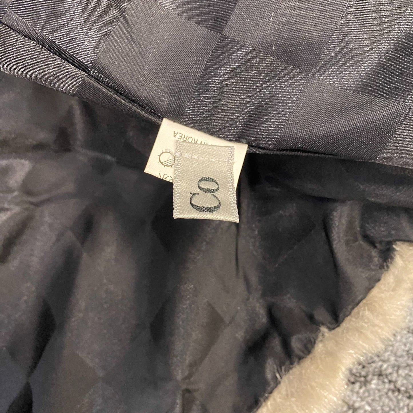 Co Faux Fur Coat Womens Large Brown Lined Plush Shawl Collar Hook & Eye Front