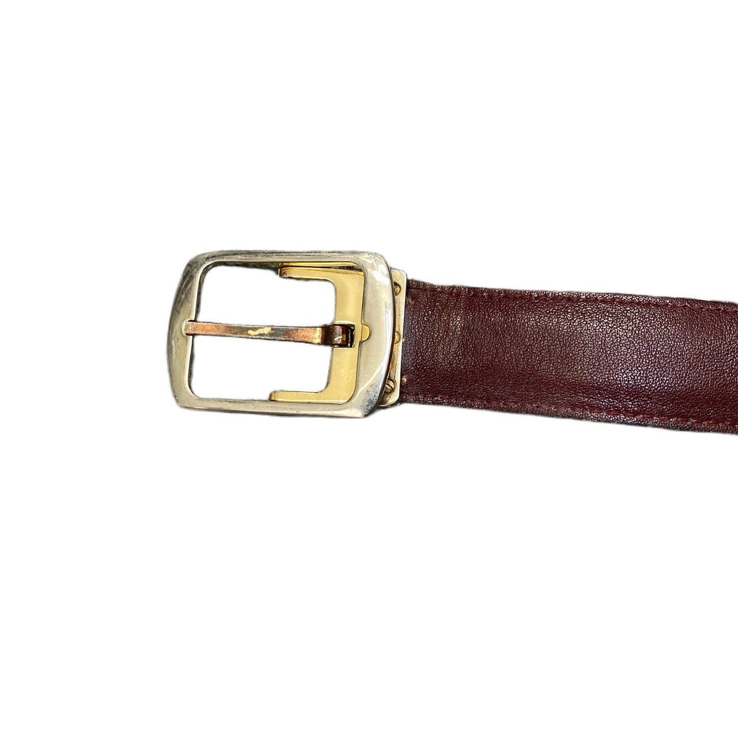 Waist Belt Mens Brown Leather Adjustable Classic Two Tone Pin Buckle 40.5 Inches