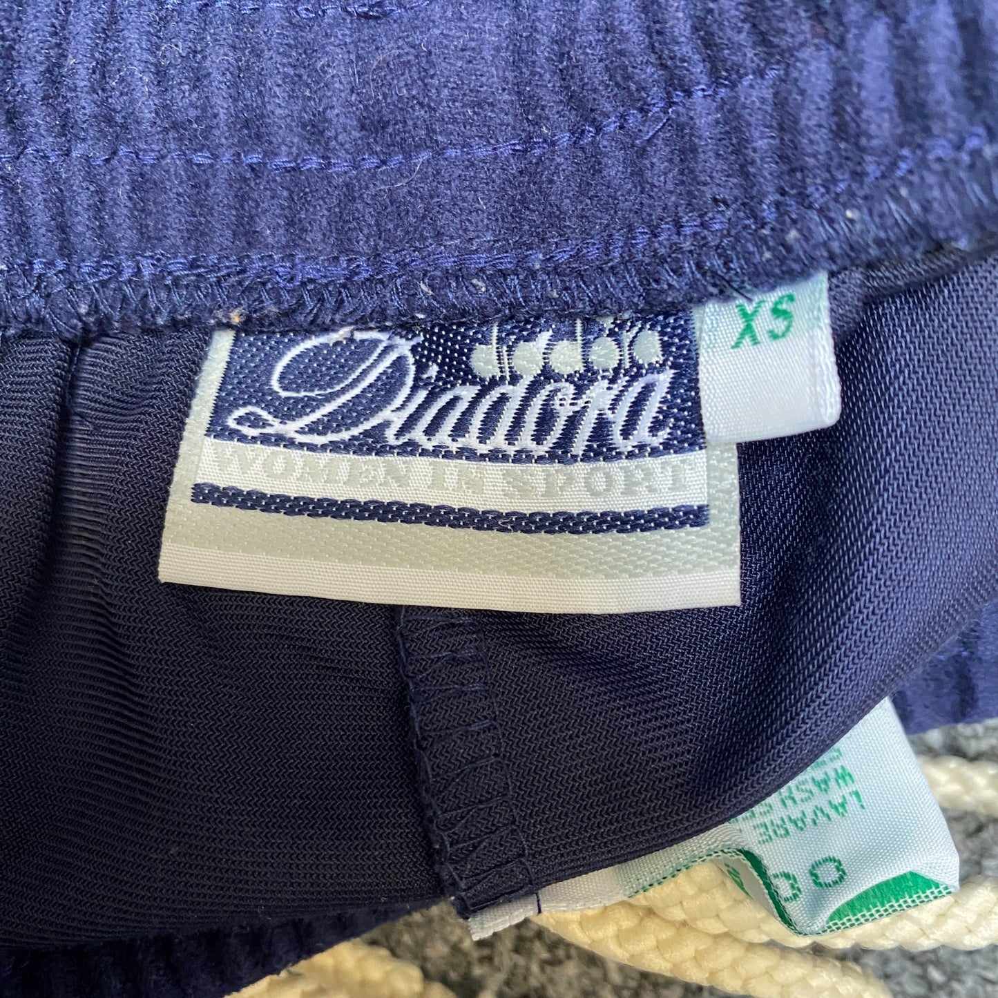 Diadora Joggers Fits as Womens 23" Waist Blue Stretch Drawstring Sweat Trousers