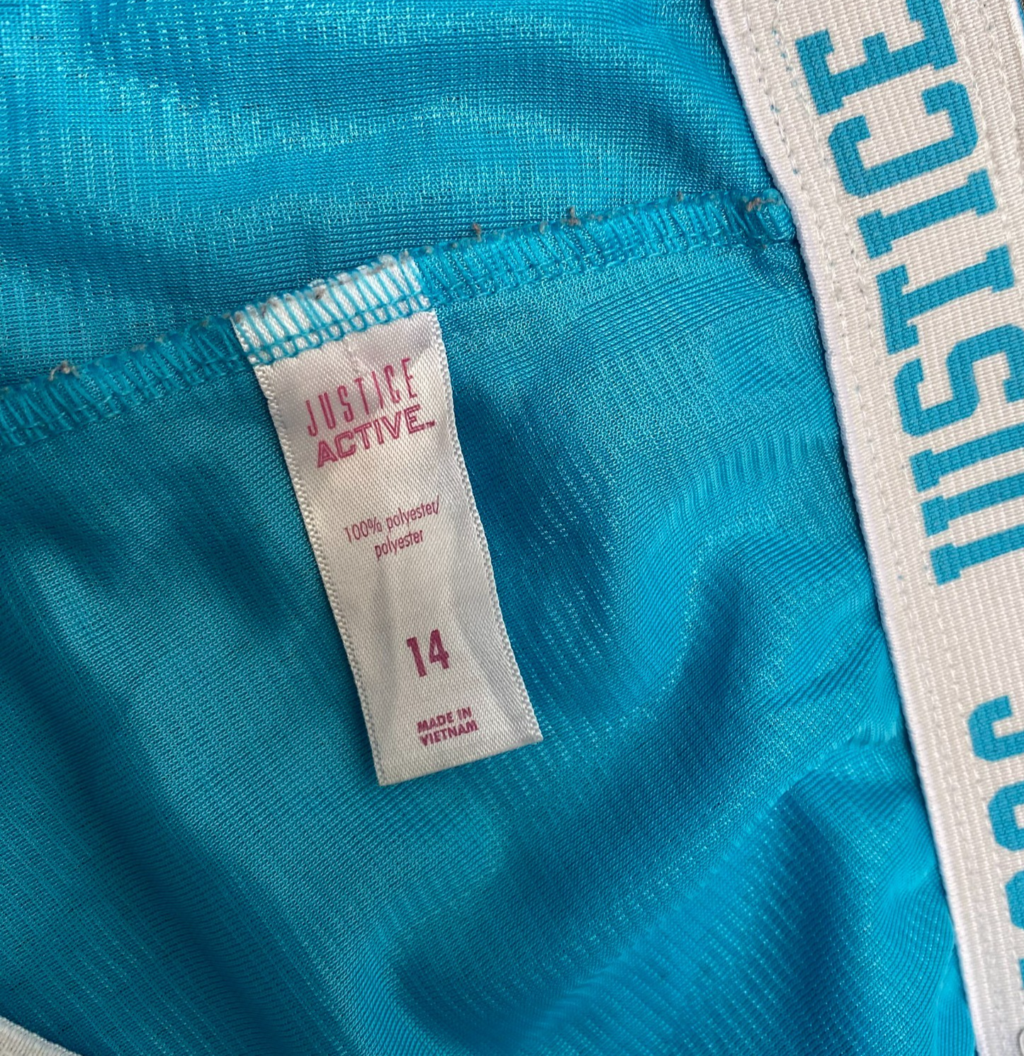 Justice Active Running Shorts Womens 27W Blue Mesh Elastic Waist Athletic Fit