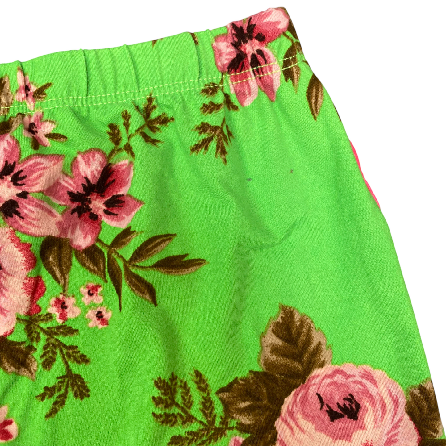 Sprinter Shorts Womens M Green Floral Running Training Drawstring Outdoor