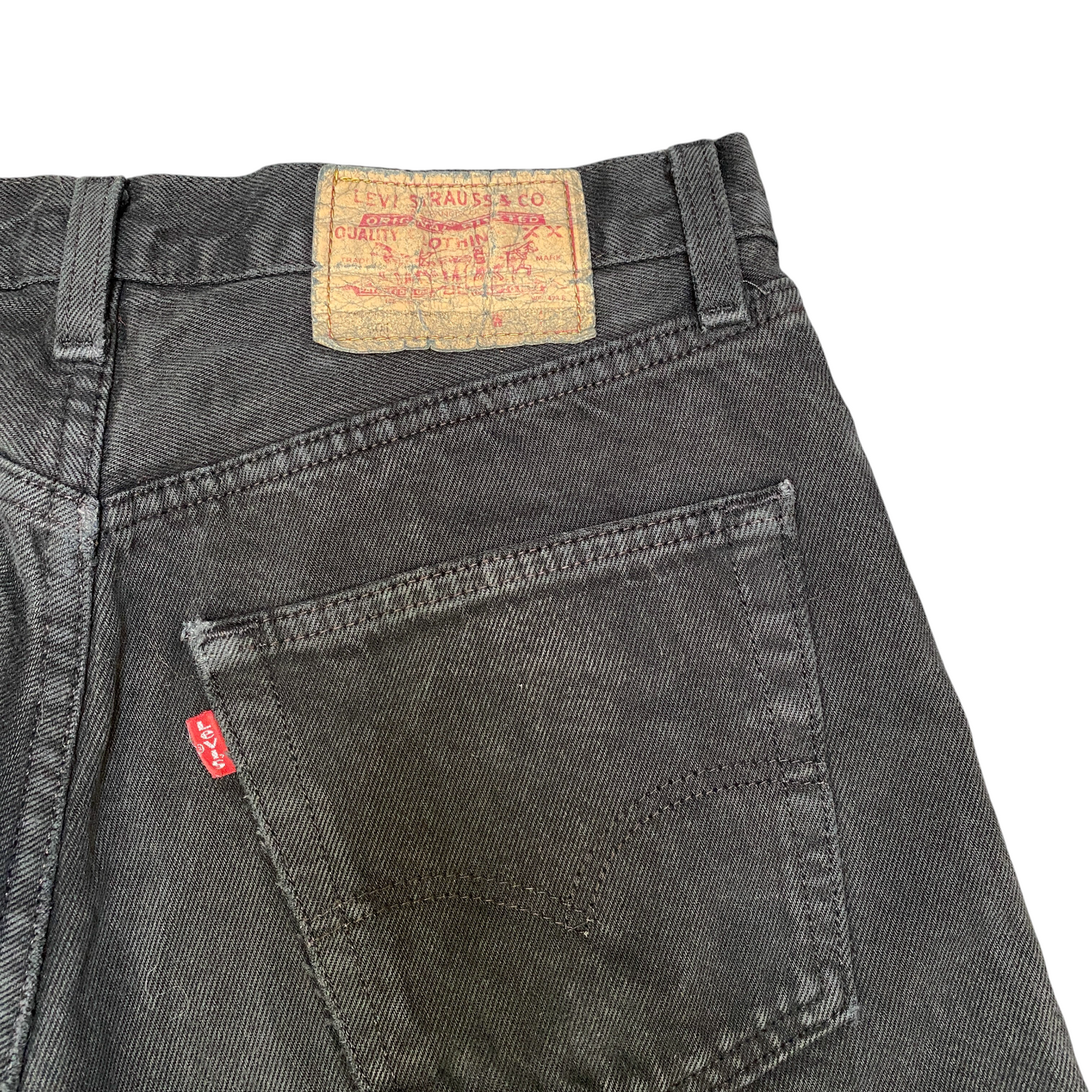 Levi's Jeans Men's 31" Waist Black Denim Stretch Red Tab Flat Front Straight Leg