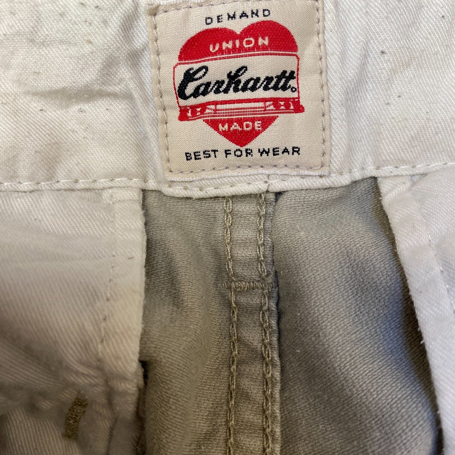 Carhartt Loyalty Pants Mens Medium Beige Work Stretch Relaxed Fit Straight Leg