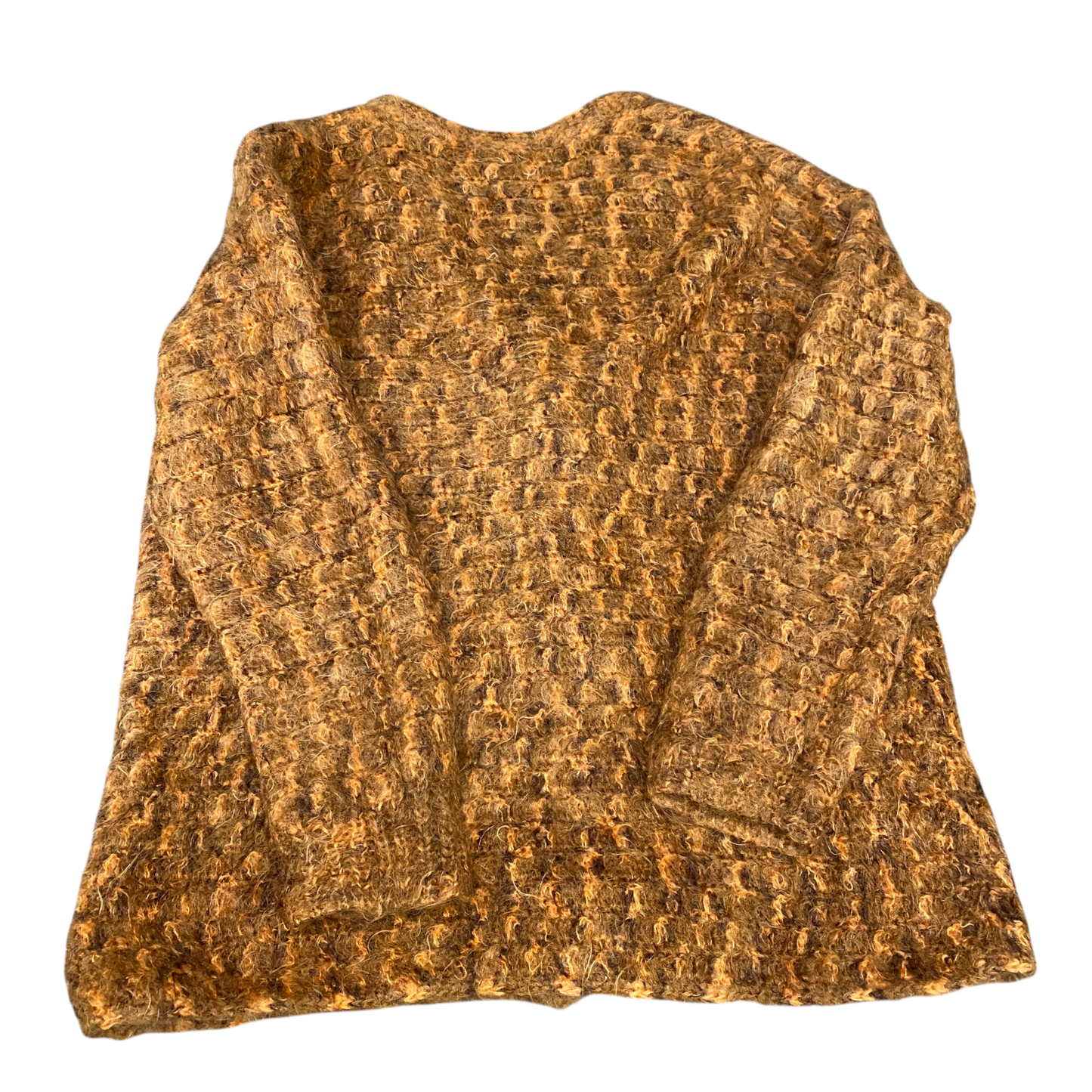 Womens Cardigan Jumper Medium Mustard Oversized Long Sleeve V Neck Button Front