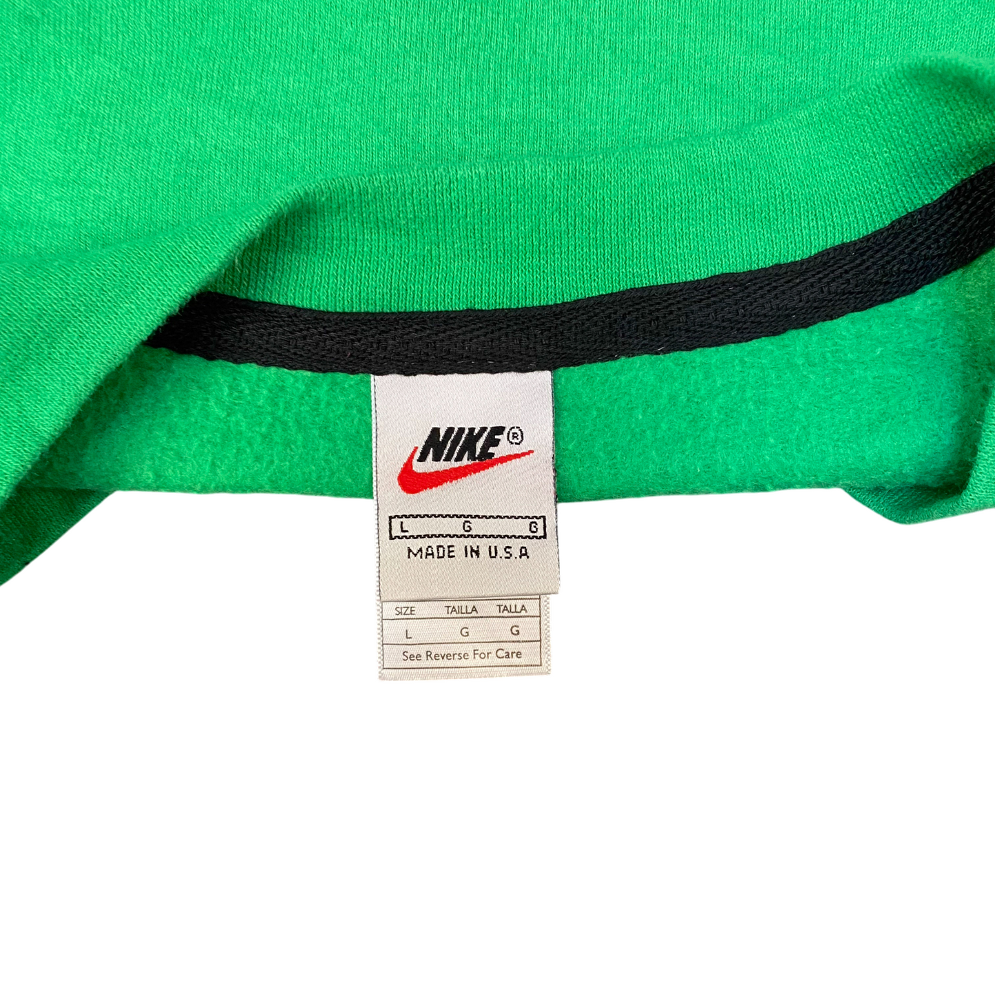 Nike Reworked Sweatshirt Mens Large Green Grey Embroidered Spell Out Logo Y2K