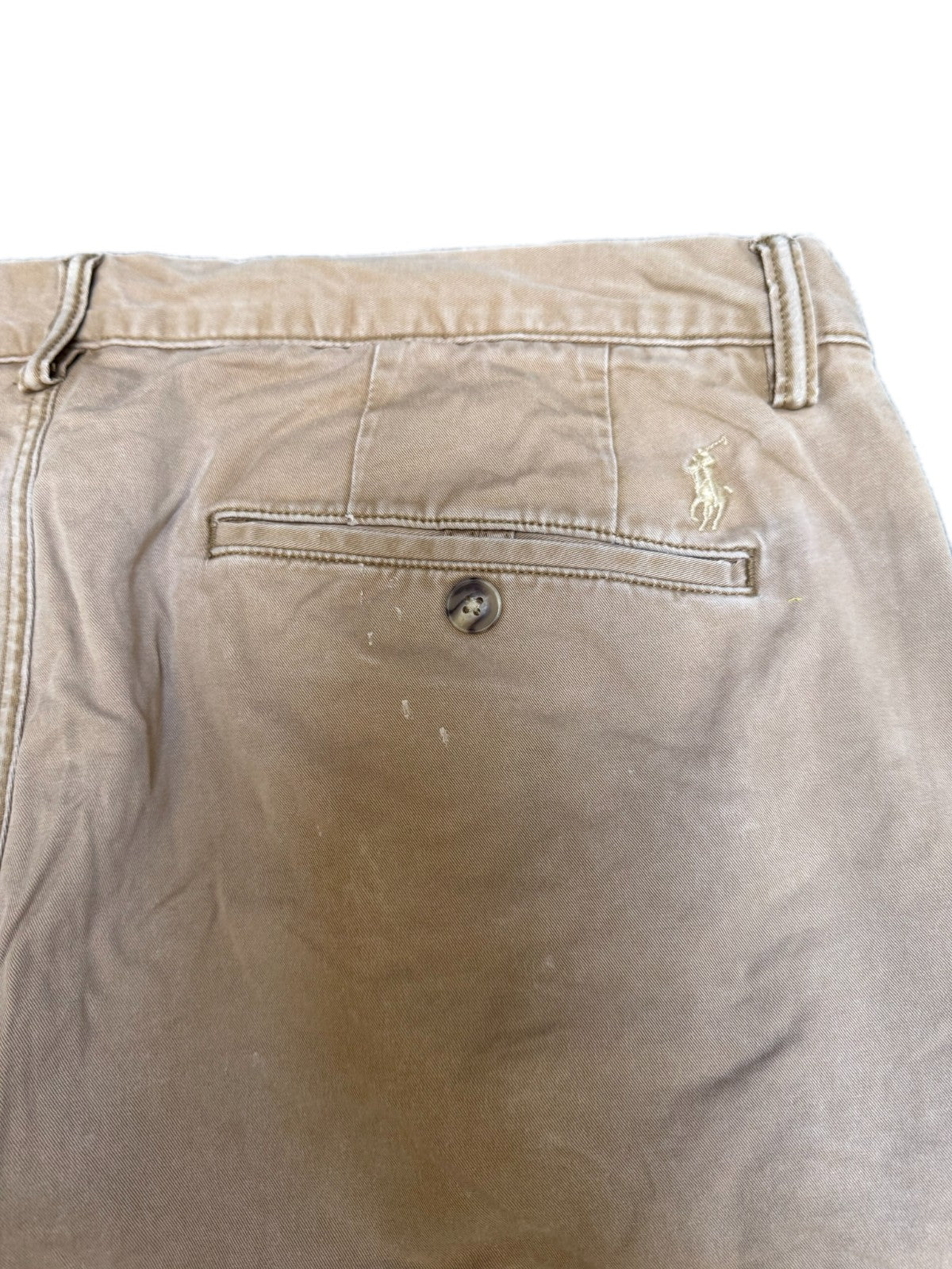 Polo Ralph Lauren Chino Shorts Fits as Mens L 34" Waist Tan Stretch Straight Fit