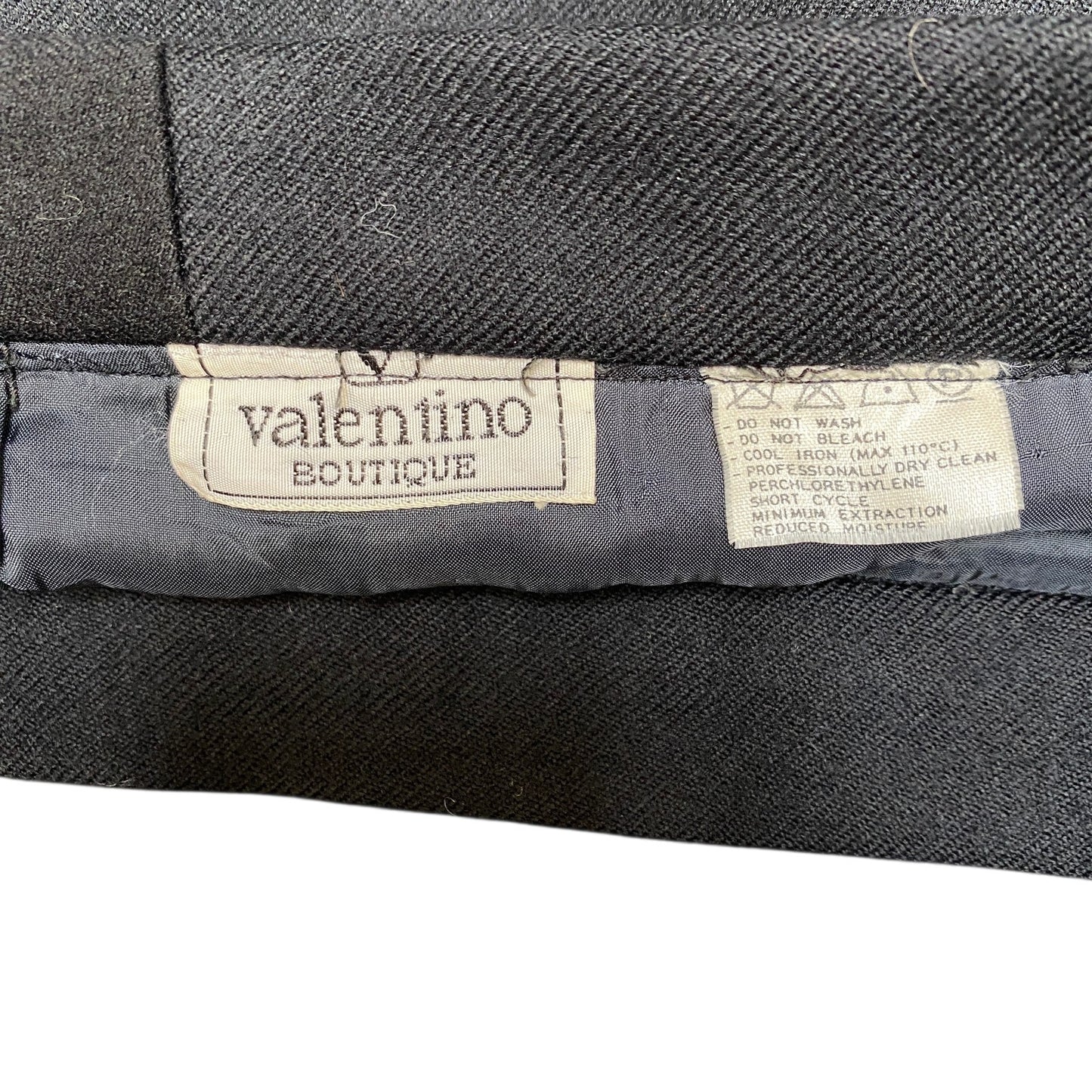 Valentino Straight & Pencil Skirt Fits as Womens 38" Waist Black Lined Side Zip