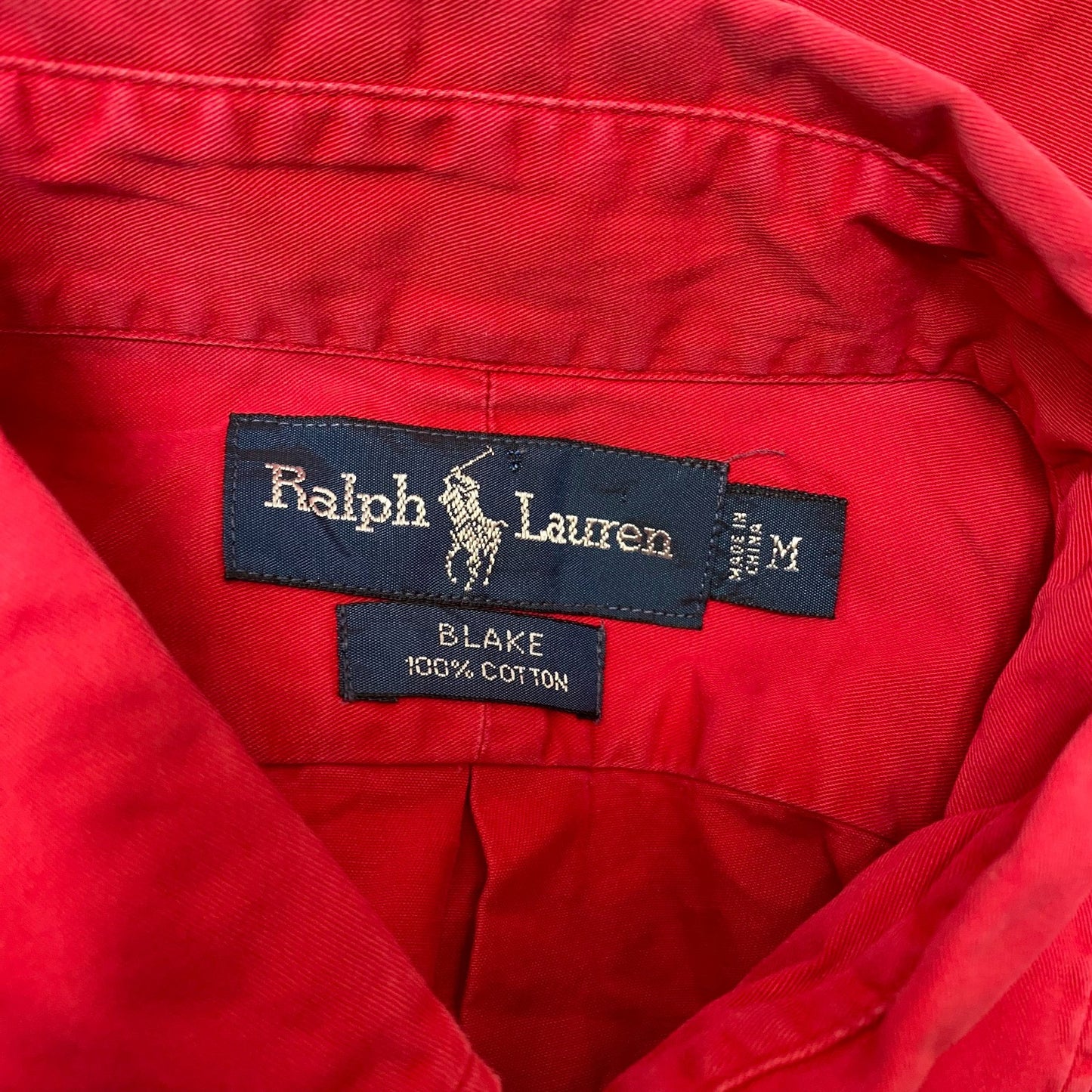 Ralph Lauren Shirt Mens M Red Blake Short Sleeve Pony Logo Button Down