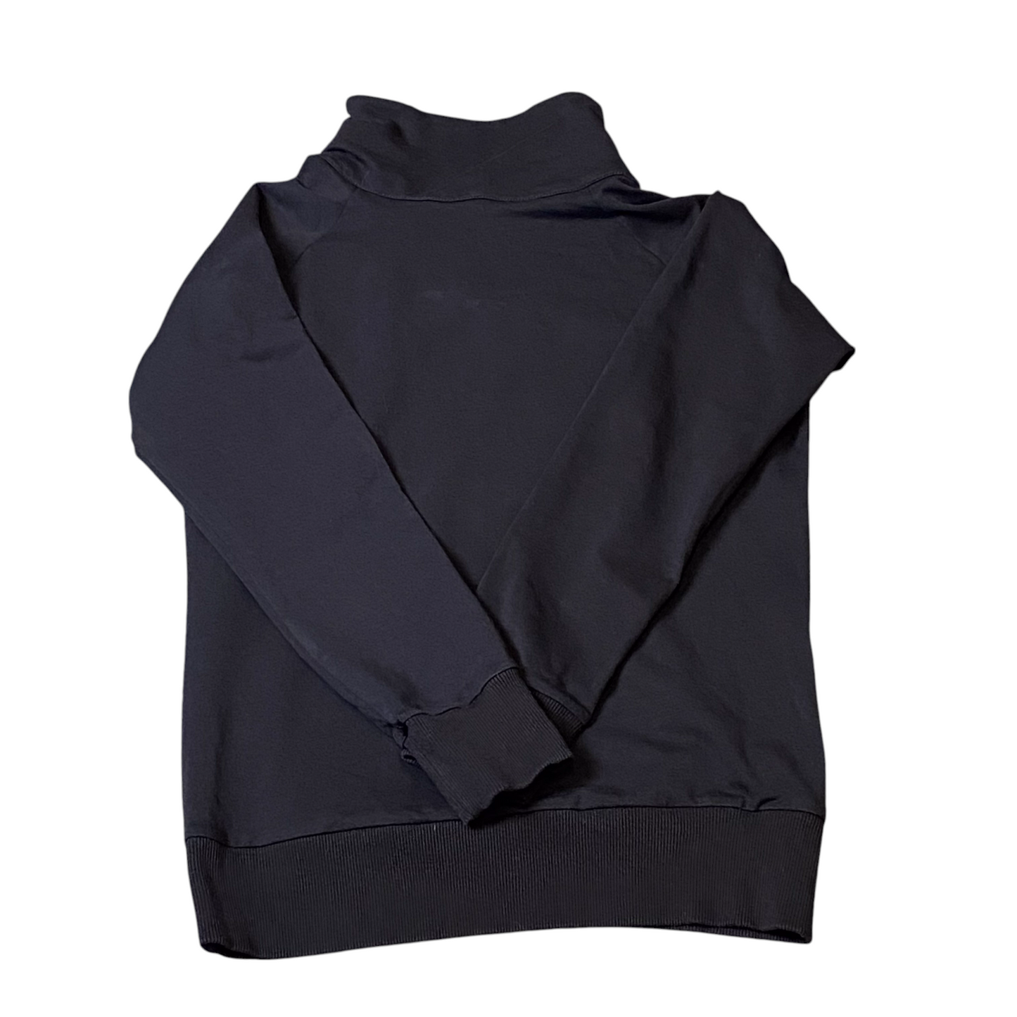 Tommy Hilfiger Sweatshirt Girls Medium Black Long Sleeve Ribbed Hem & Cuff Y2K