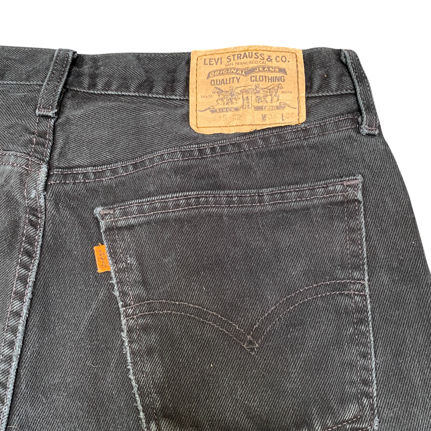 Levi's Jeans Mens 35" Waist Black Super Stretch Streetwear Grunge Straight Leg