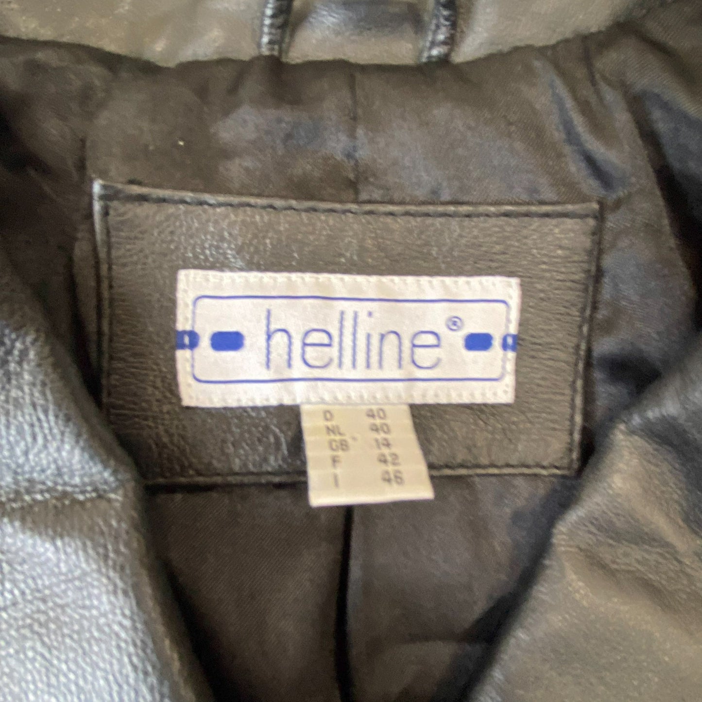 Helline Leather Jacket Womens Medium Black Notch Lapel Single Breasted 4 Button