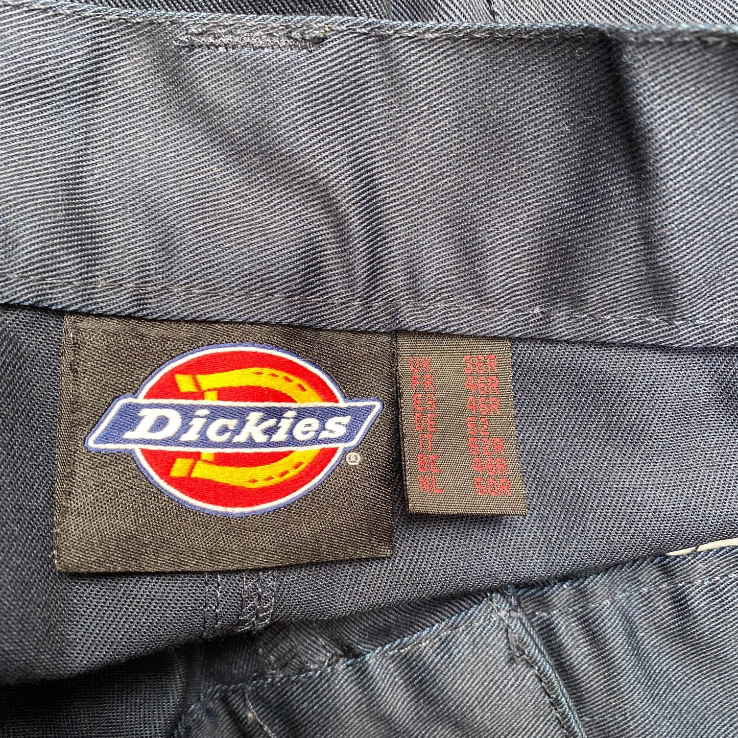 Dickies Cargo Trousers Mens XL Blue Pockets Double Knee Straight Fit Workwear