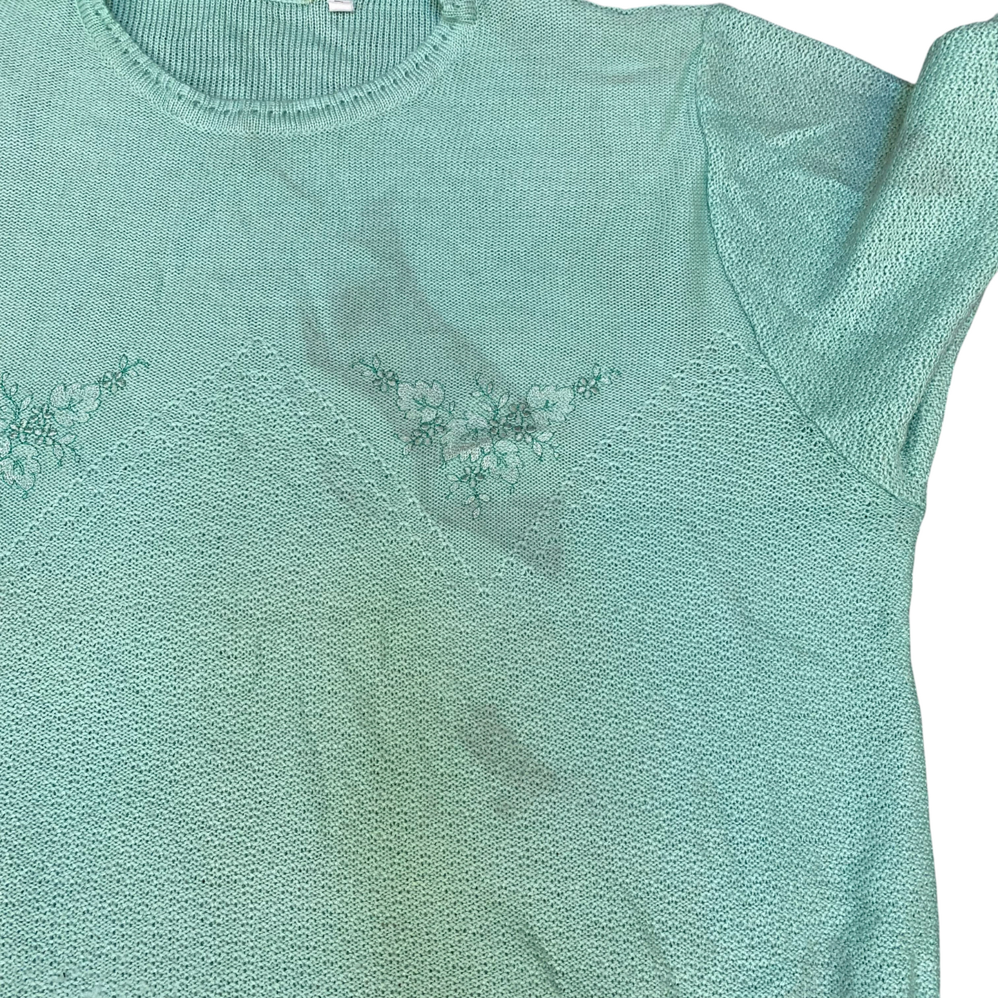 Jumper Womens Large Blue Knit Embroidered Long Sleeve Round Neck Pullover