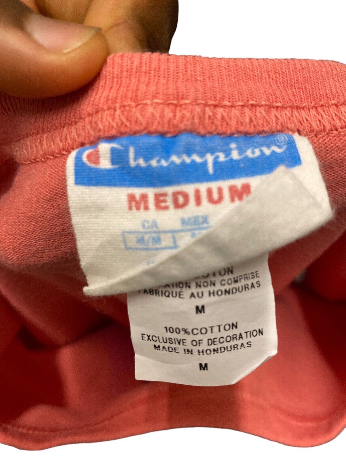 Champion T-Shirt Pink Womens M Front Logo