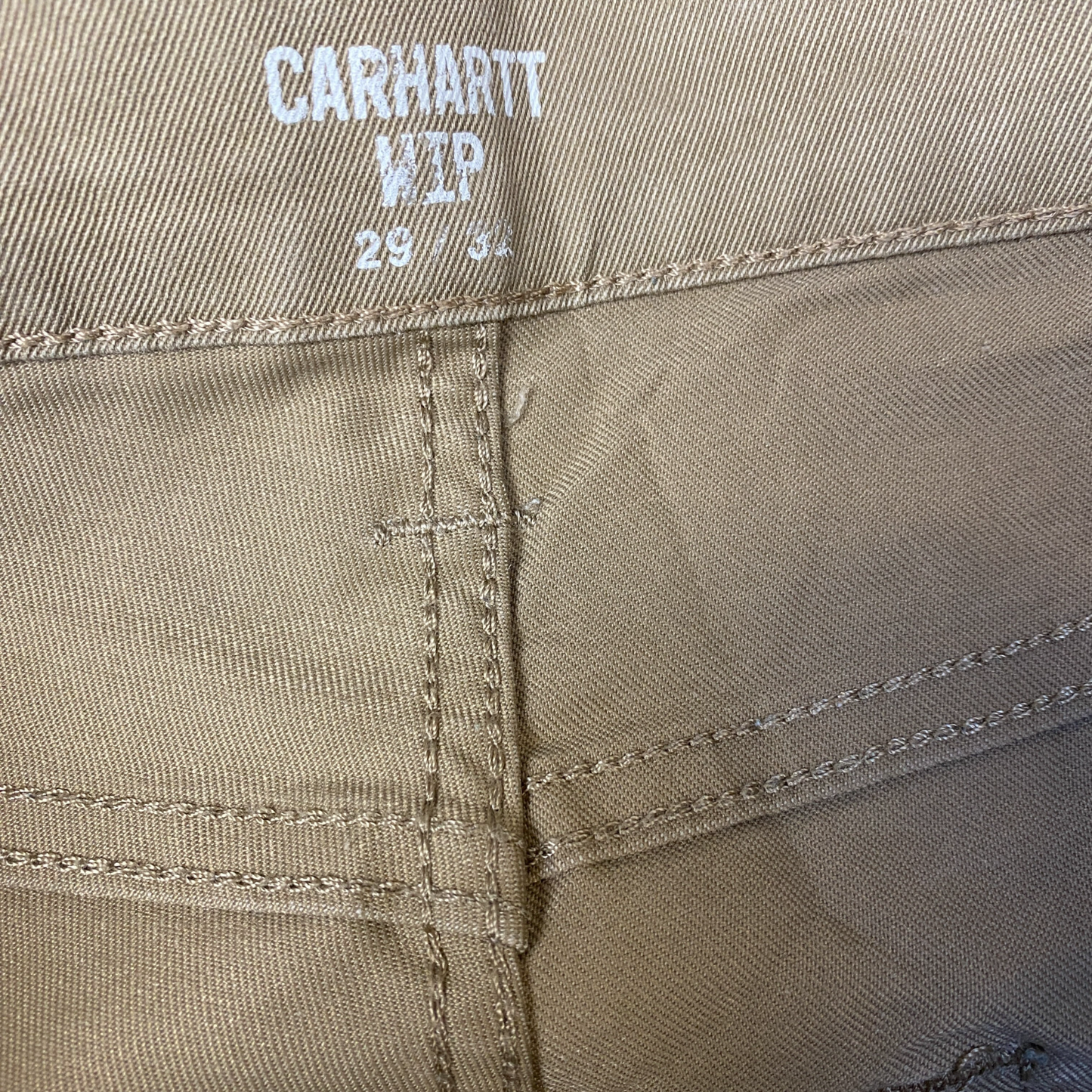 Carhartt WIP Klondike Pants Mens Medium Beige Stretch Comfort Fit Straight Leg