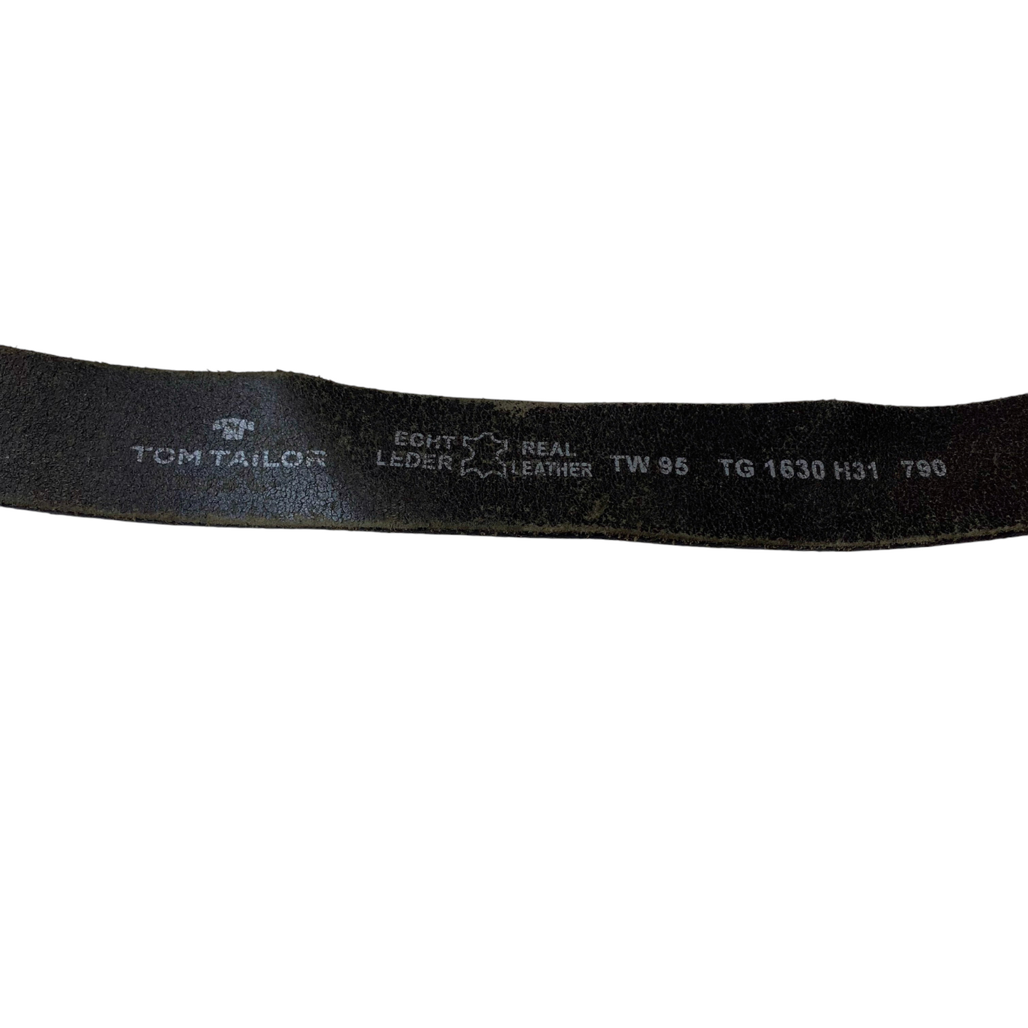 Tom Tailor Waist Belt Mens Black Real Leather Formal Flip Top Buckle Size 43 in