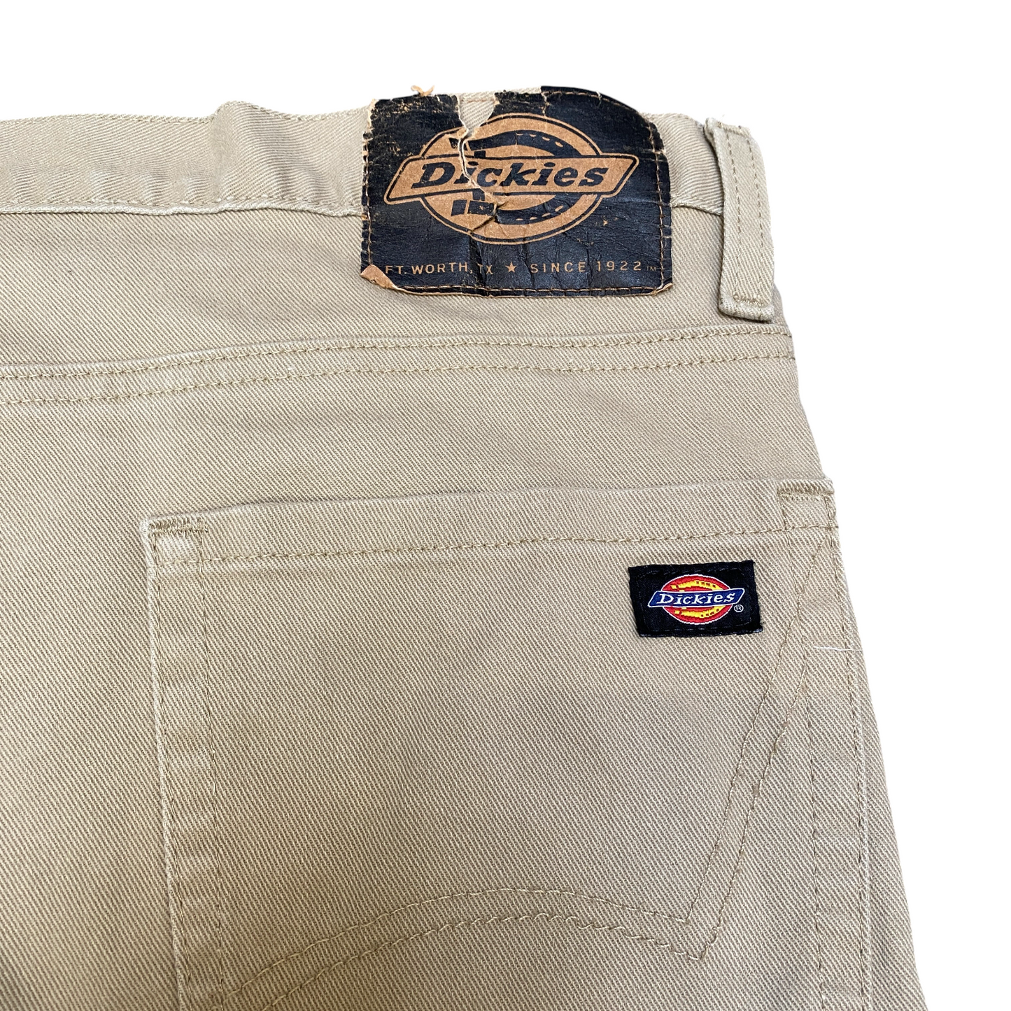 Dickies Pants Mens 37" Waist Beige Workwear 5 Pocket Low Waist Slim Skinny Leg