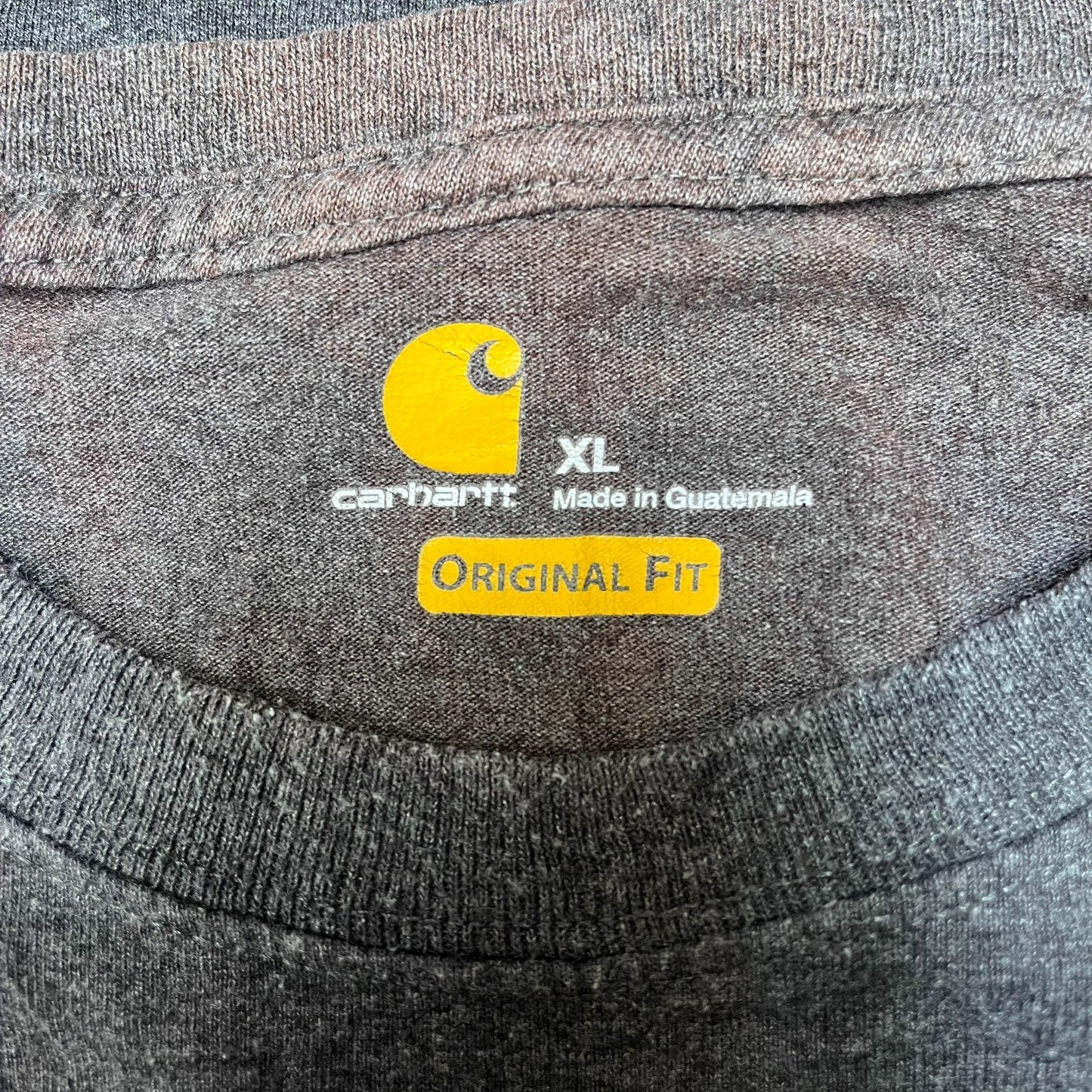 Carhartt Pocket T-Shirt Mens XL Dark Grey Original Fit Long Sleeve Workwear Tee
