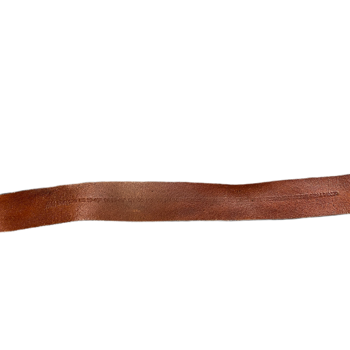 Waist Belt Men Brown Full-Grain Leather Adjustable Silver Pin Buckle 44.5 inches