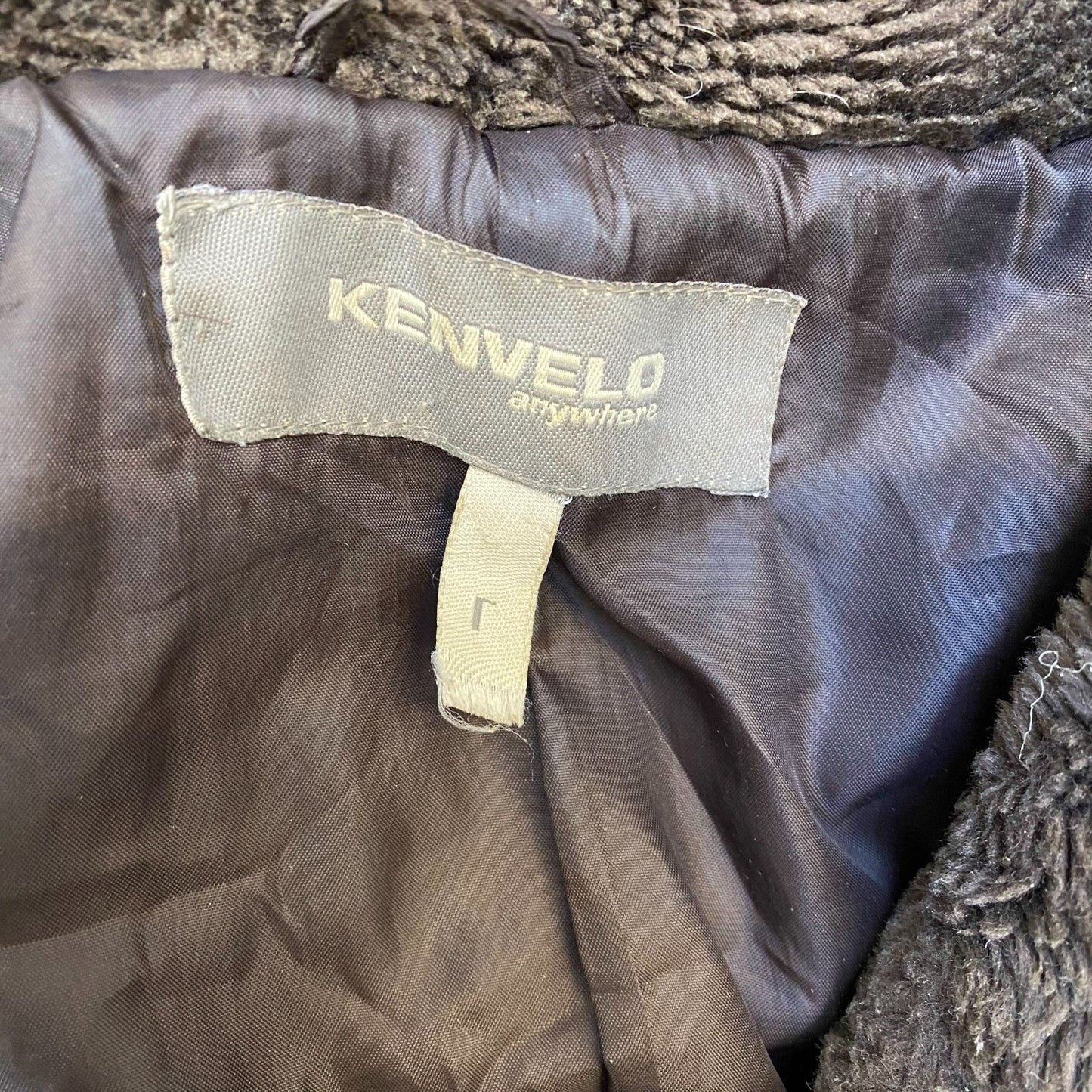Kenvelo Faux Fur Jacket Womens Medium Brown Notch Lapel Single Breasted 3 Button